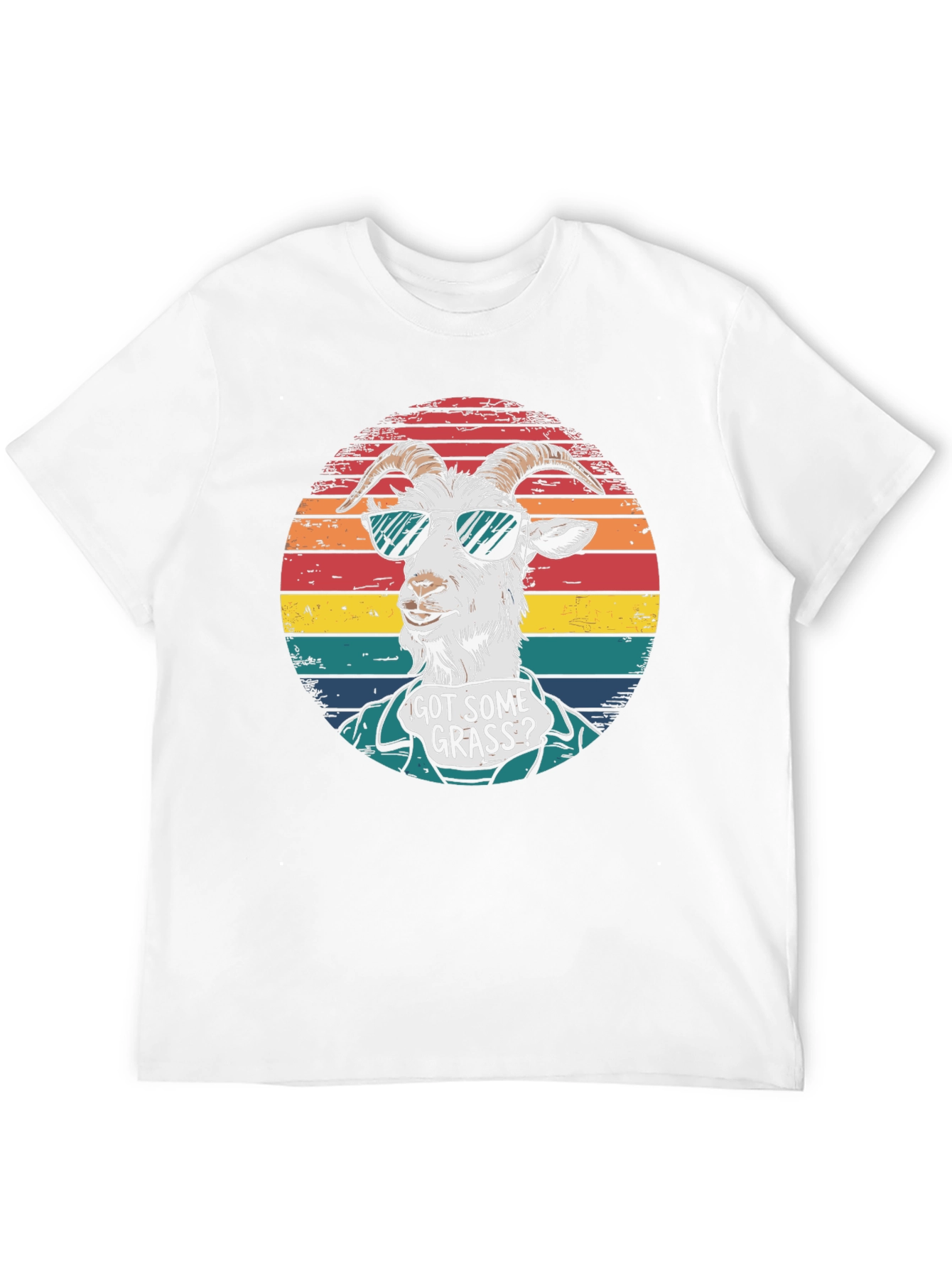 Black Got Some Grass? Novelty Goat Graphic T-Shirt view 12