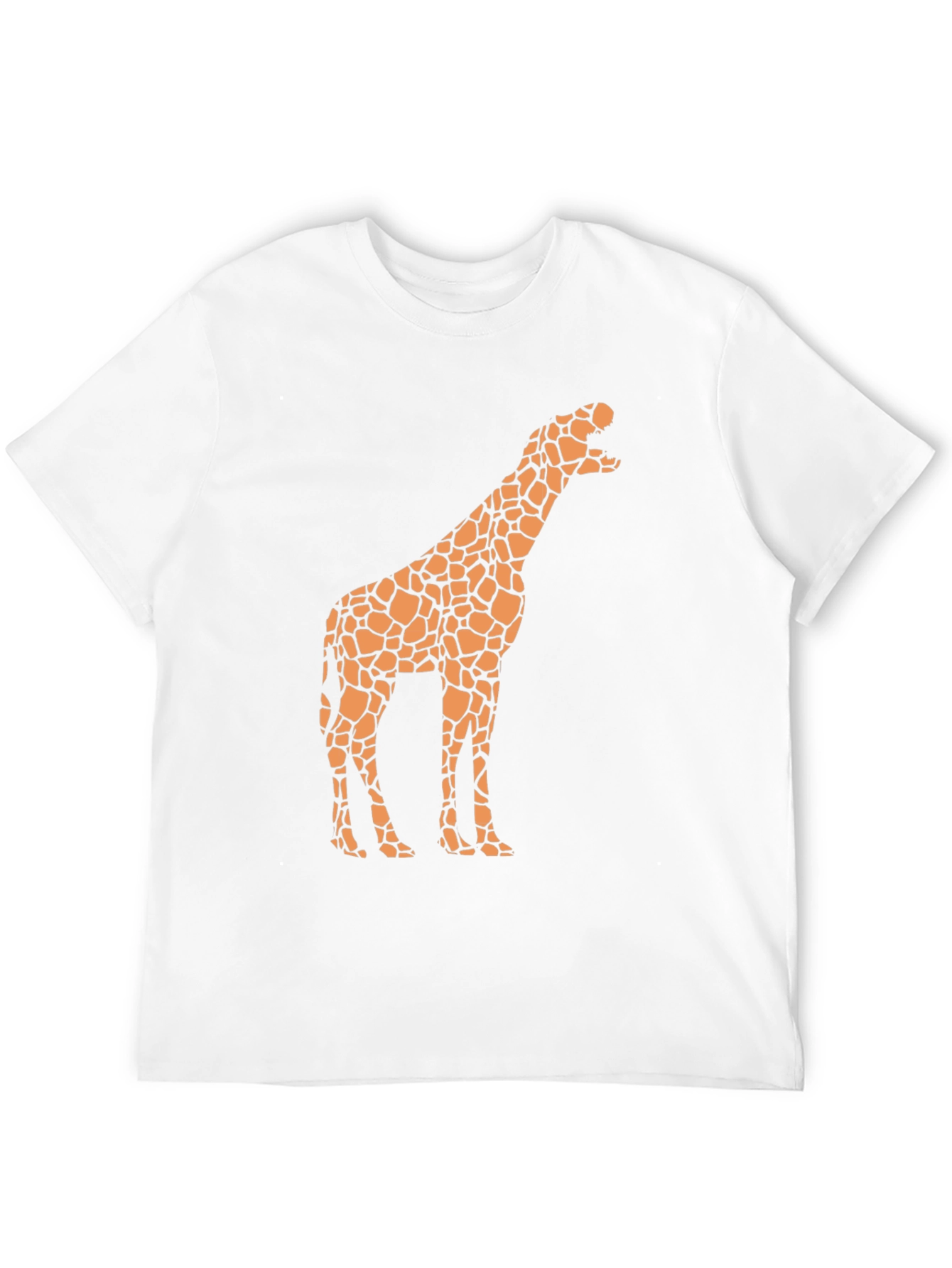 Black Giraffe Print Black T-Shirt - Novelty Design view 12