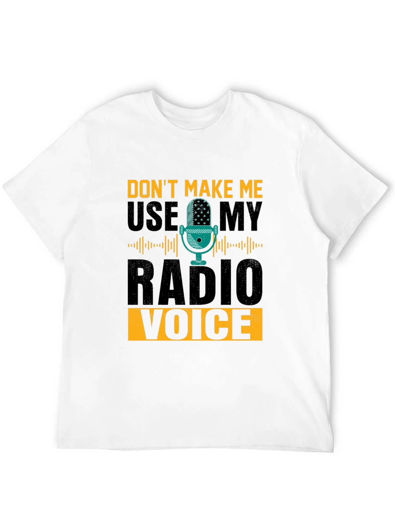 Black Radio Voice T-Shirt - Funny DJ Broadcaster Tee view 12