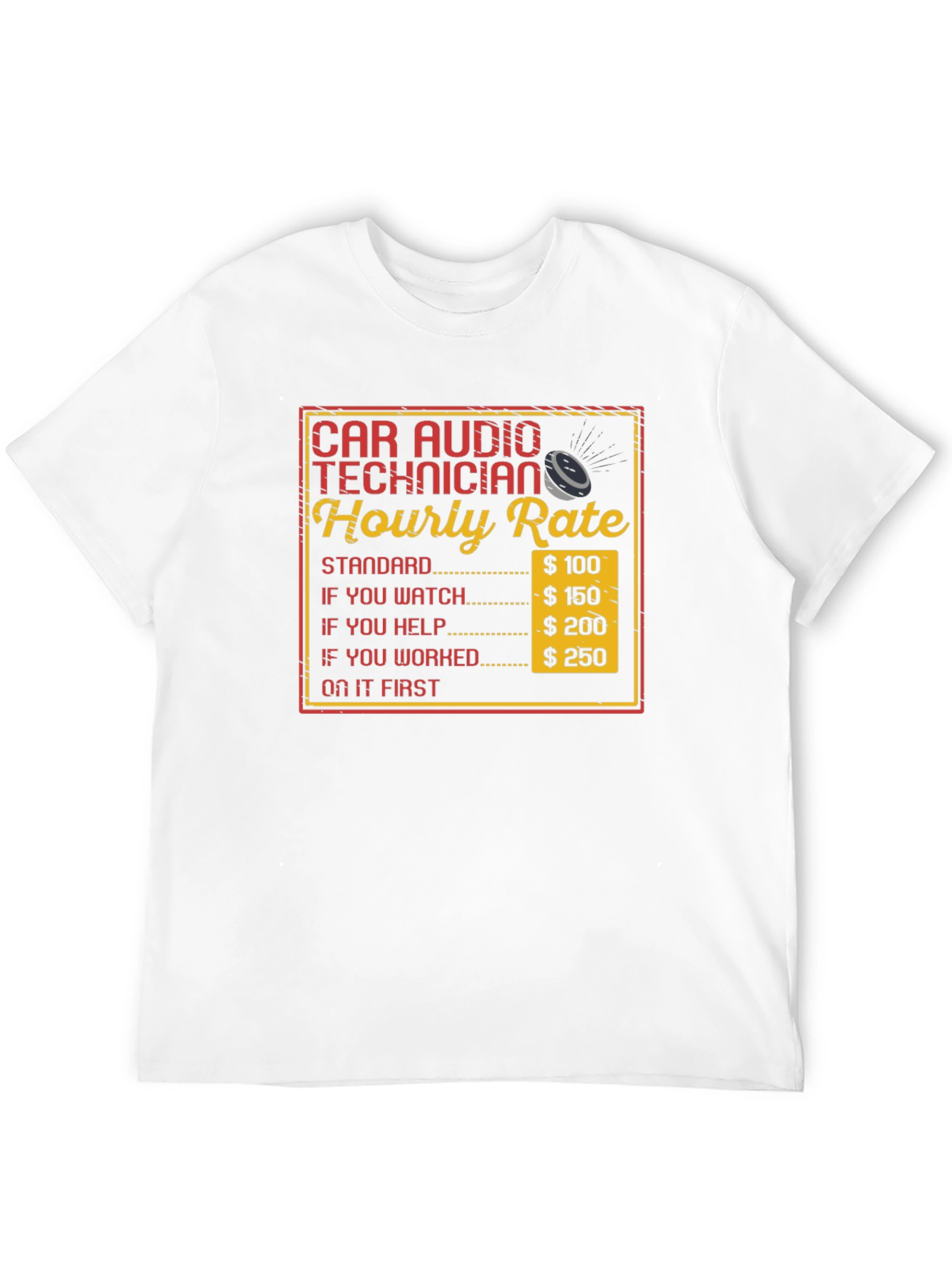 Black Car Audio Technician Hourly Rate T-Shirt view 12