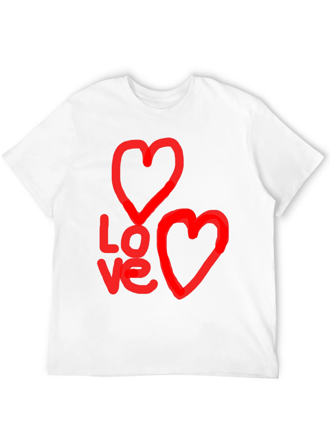 Black Love Graphic Black T-Shirt with Heart Designs view 12