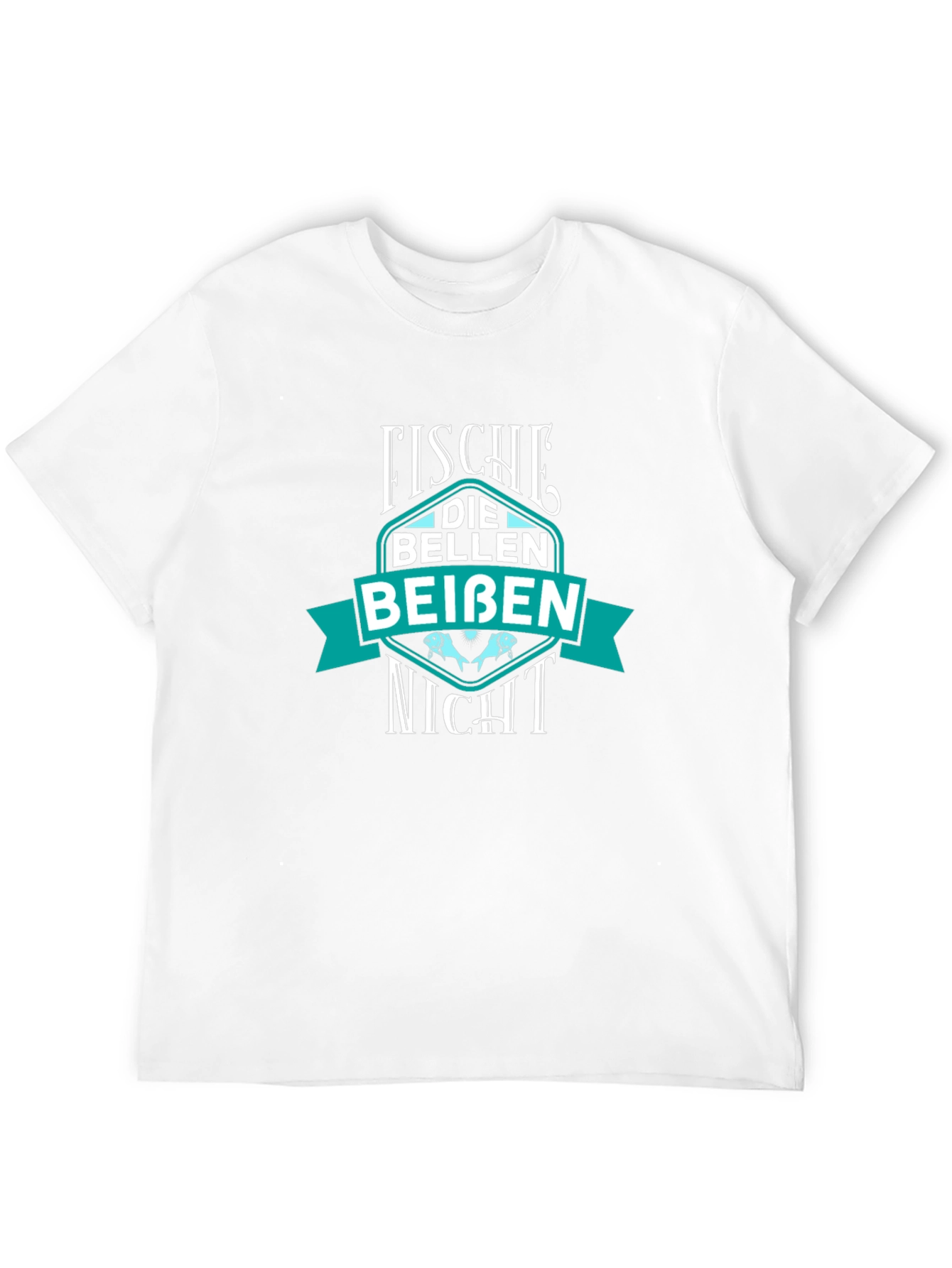 Black Funny German Saying T-Shirt: "Fische Die Bellen Beissen Nicht" view 12