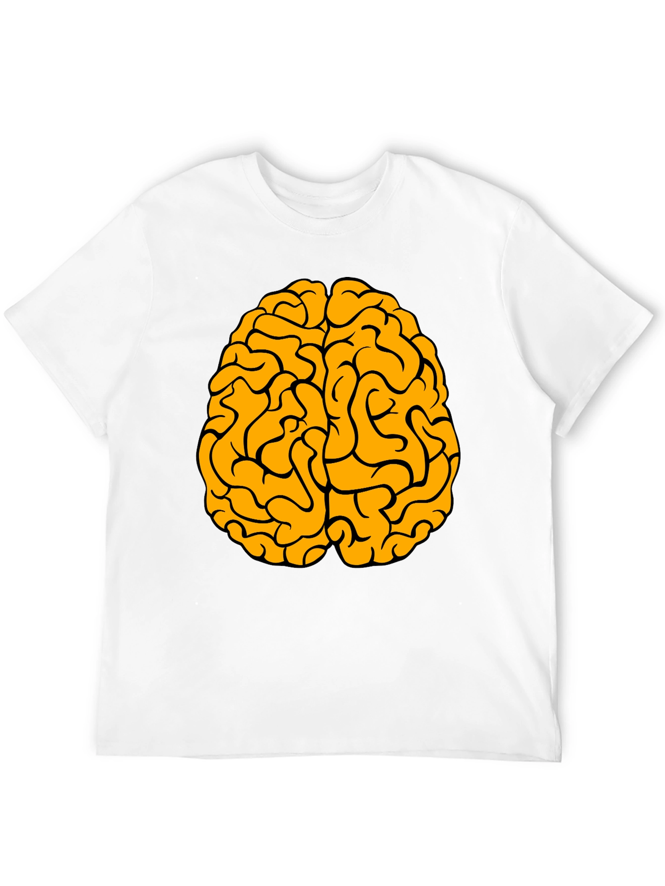 Black Brain Graphic Tee - Black Cotton Crew Neck T-Shirt view 12