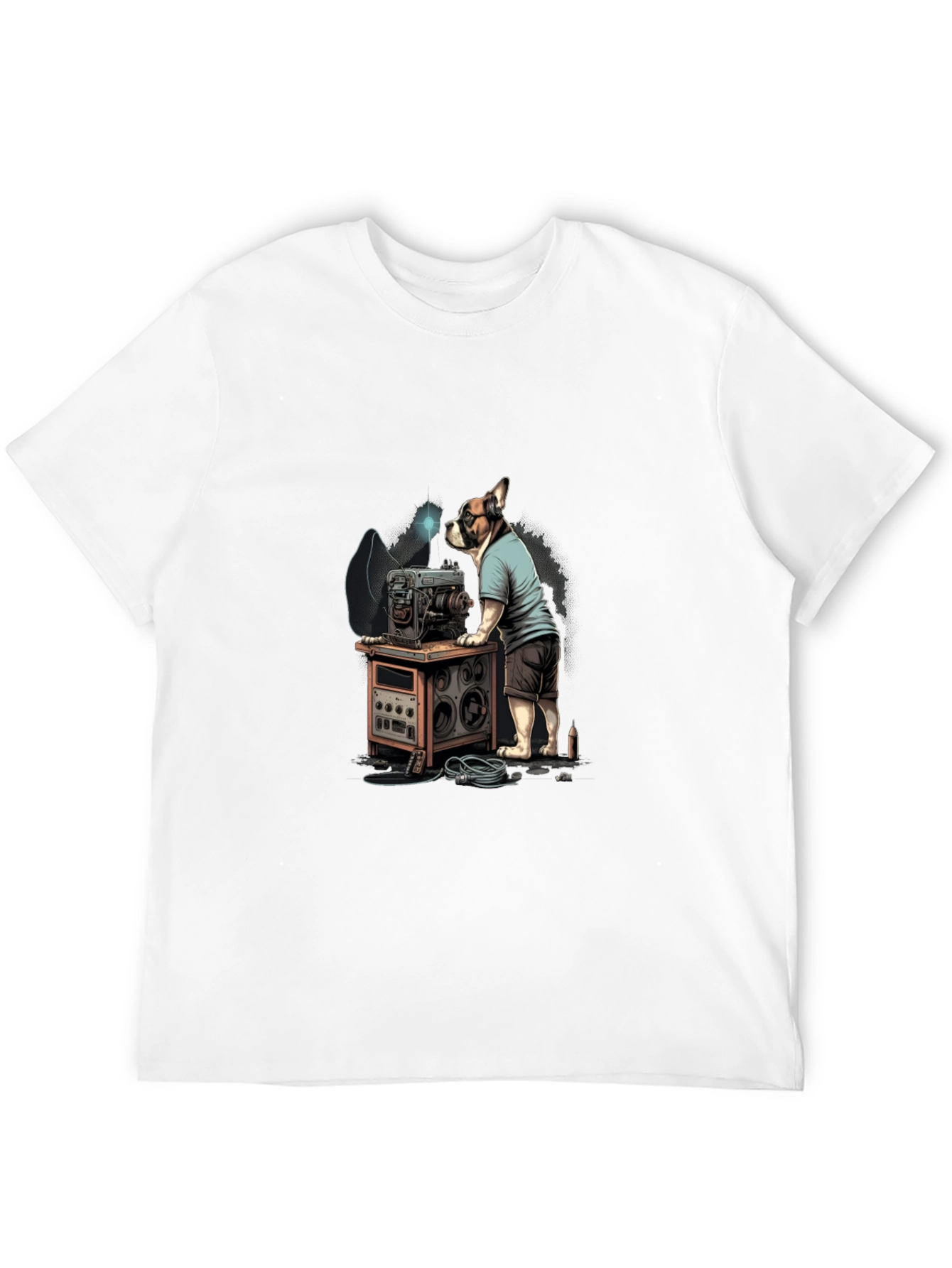 Black Dog Repairing Machine Graphic Tee view 12