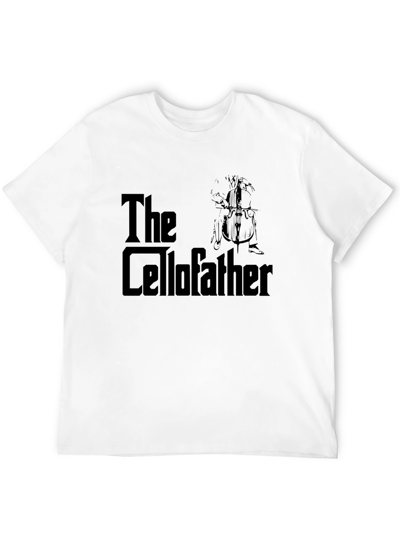 Black The Cellofather T-Shirt - Music Lover's Tee view 12
