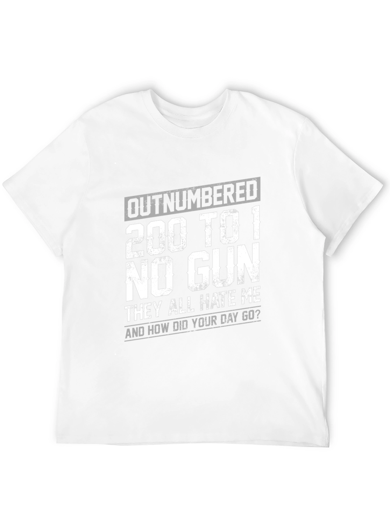 Black Outnumbered 200 to 1 Funny Graphic Tee view 12