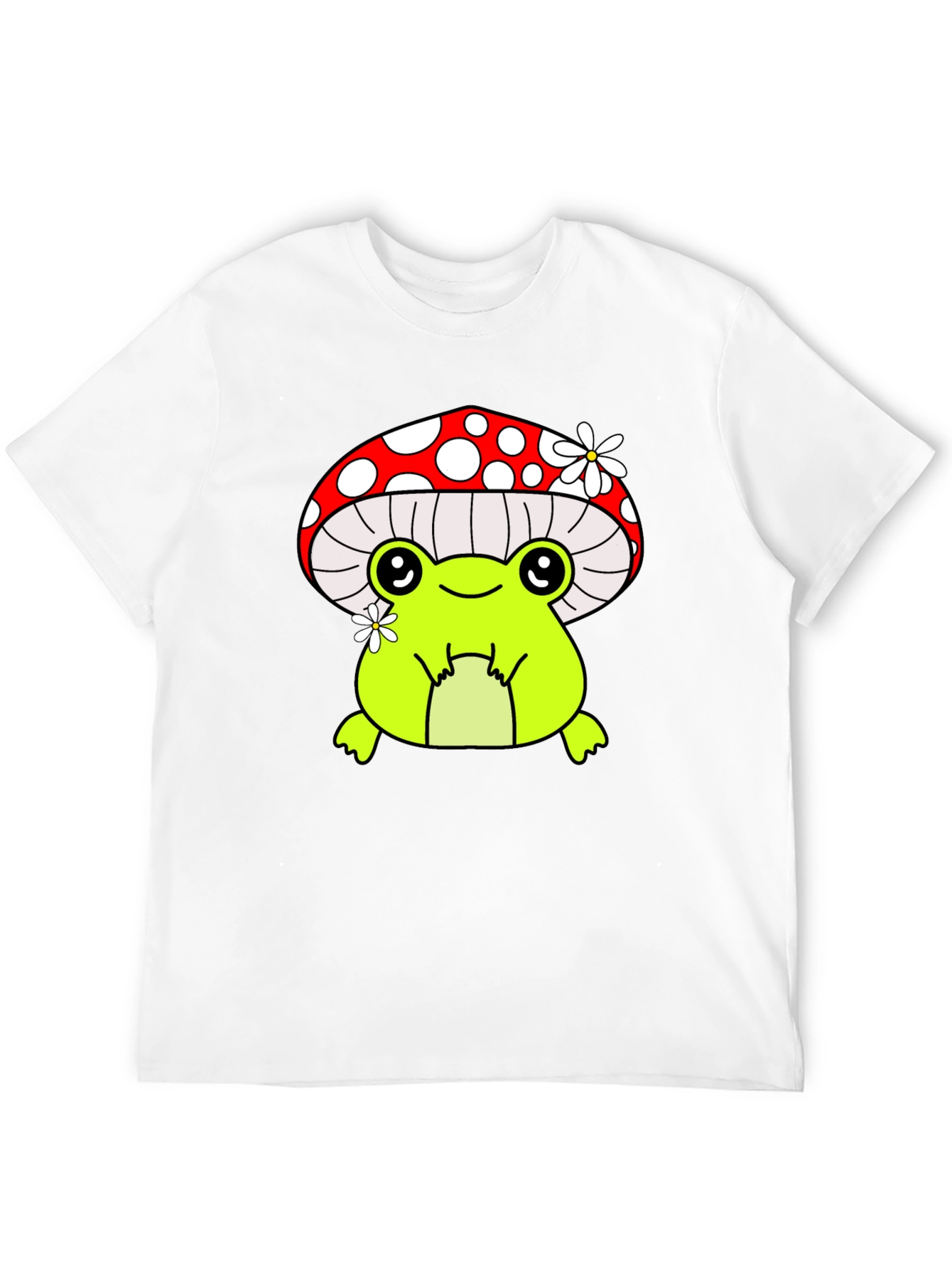 Black Mushroom Frog Graphic Tee - Black Cotton Shirt view 12