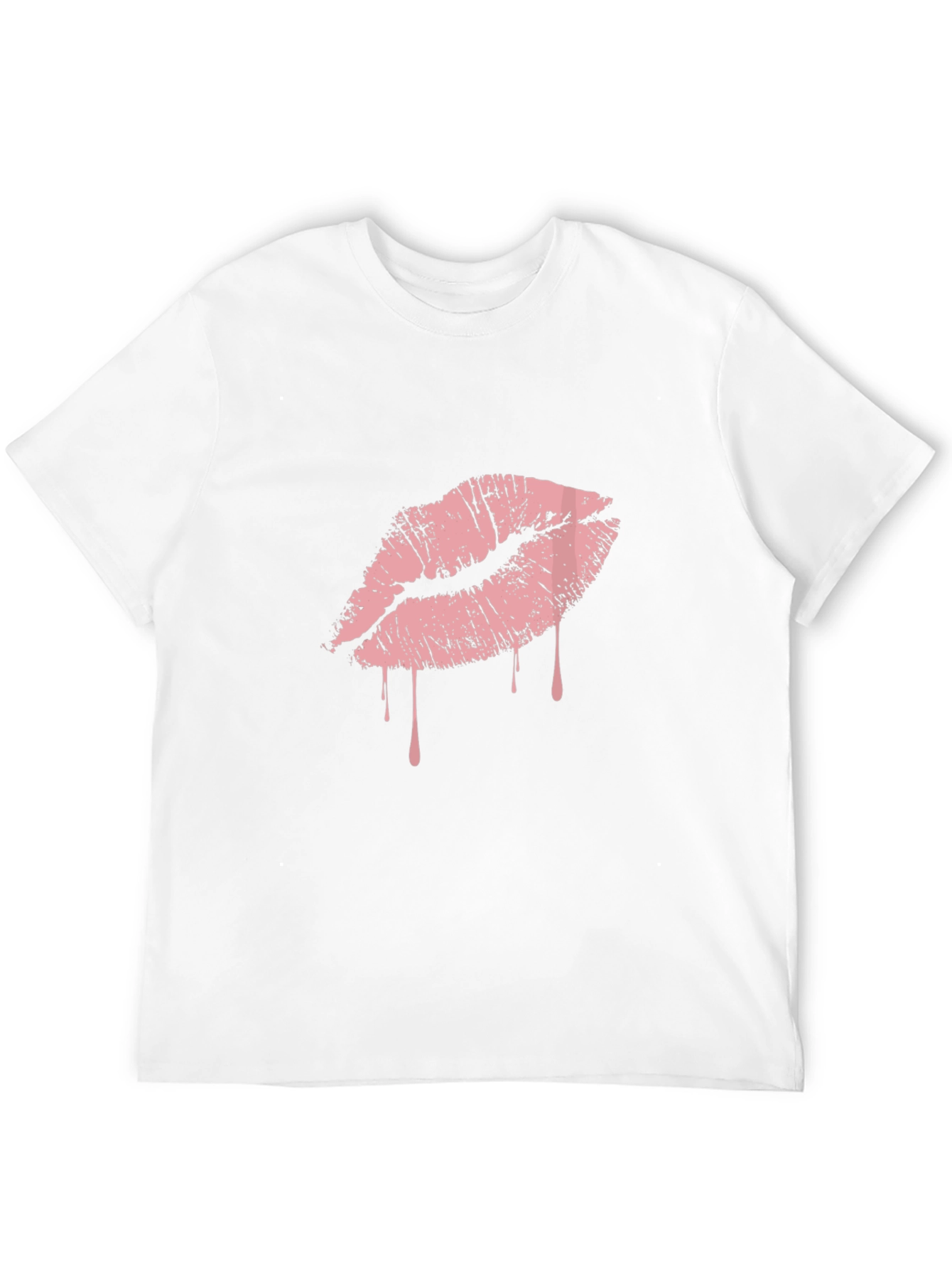 Black Black T-Shirt with Pink Dripping Lips Graphic view 12