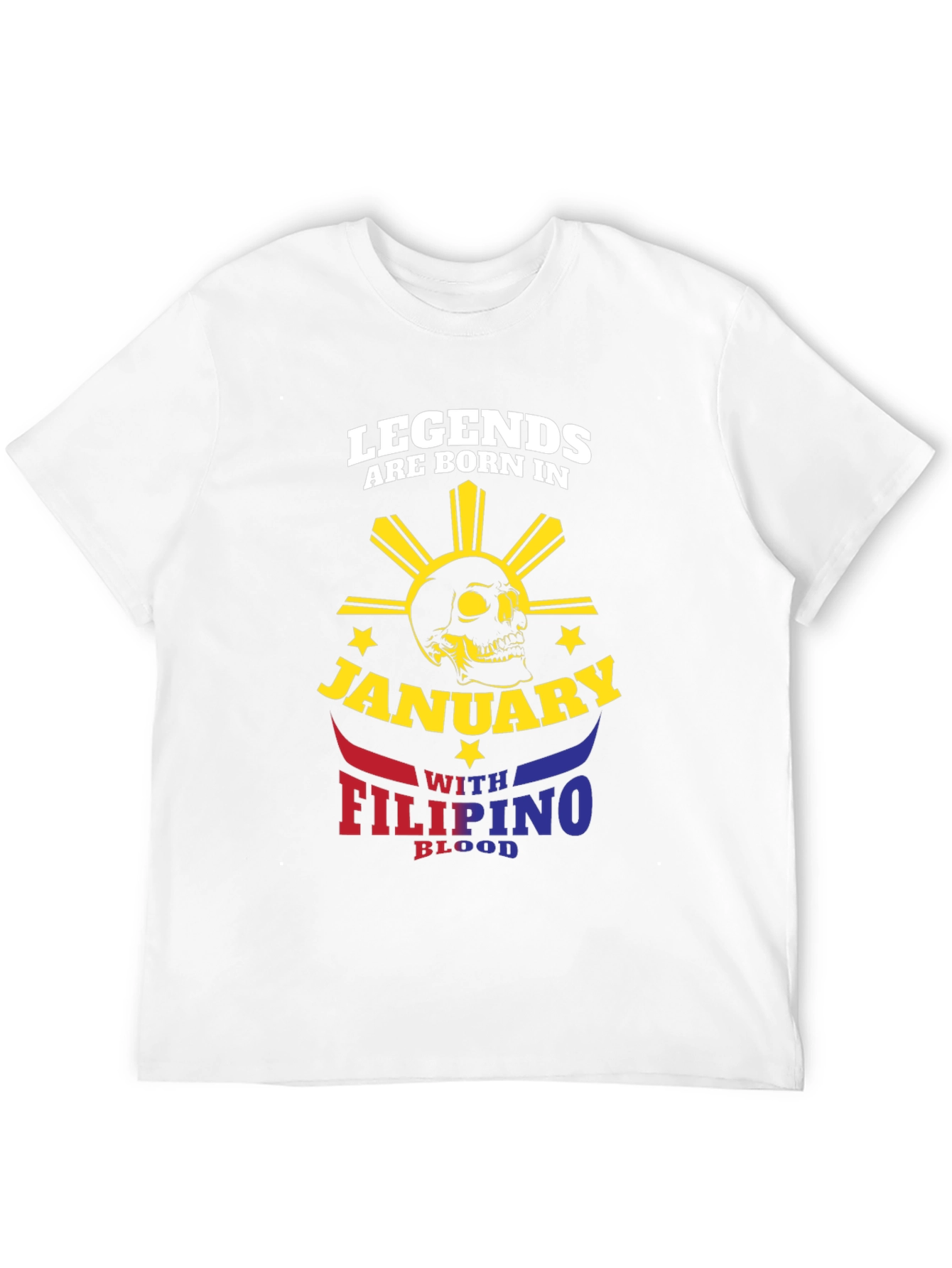 Black Legends Born in January Filipino Blood T-Shirt view 12
