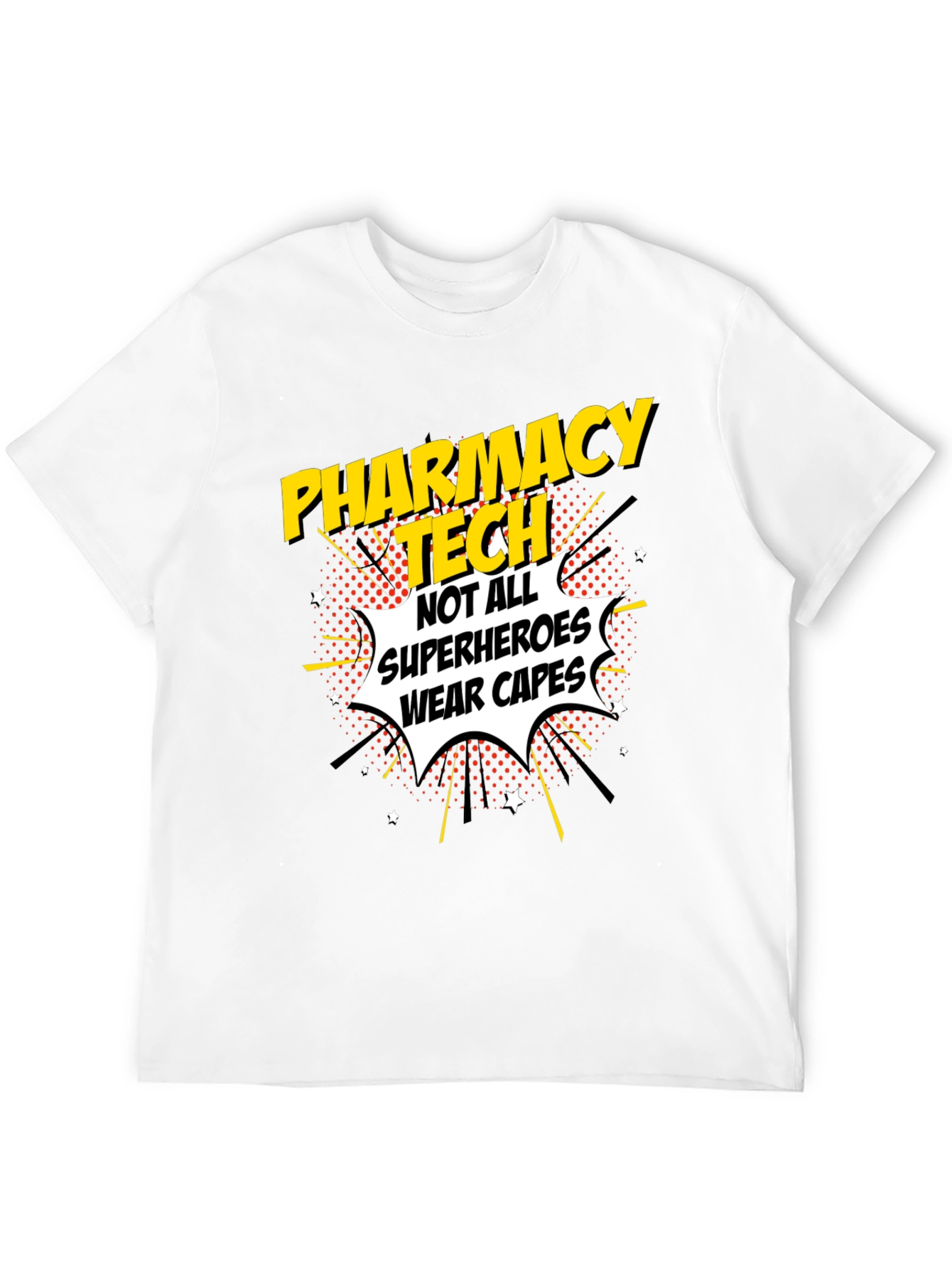 Black Pharmacy Tech Superhero Graphic T-Shirt view 12