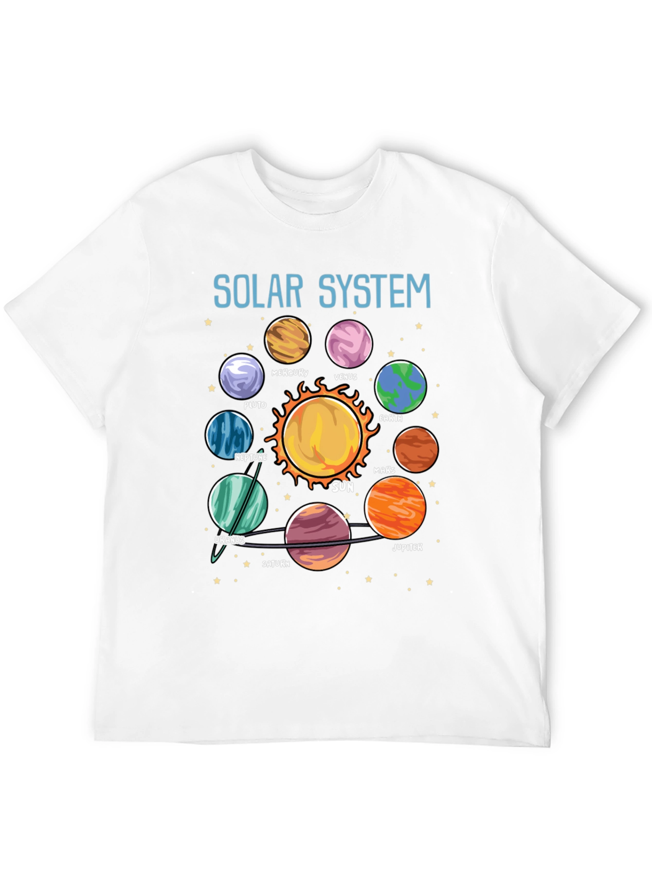 Black Solar System Planet Graphic T-Shirt view 12