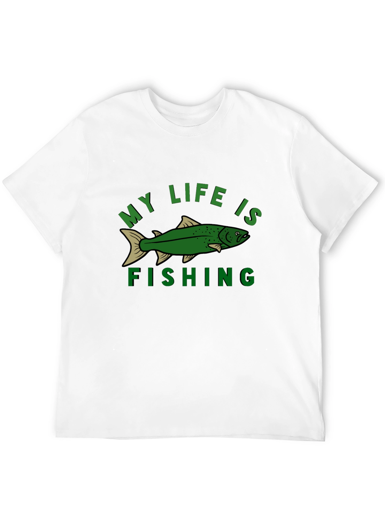 Black My Life Is Fishing Graphic Tee - Black Cotton T-Shirt view 12