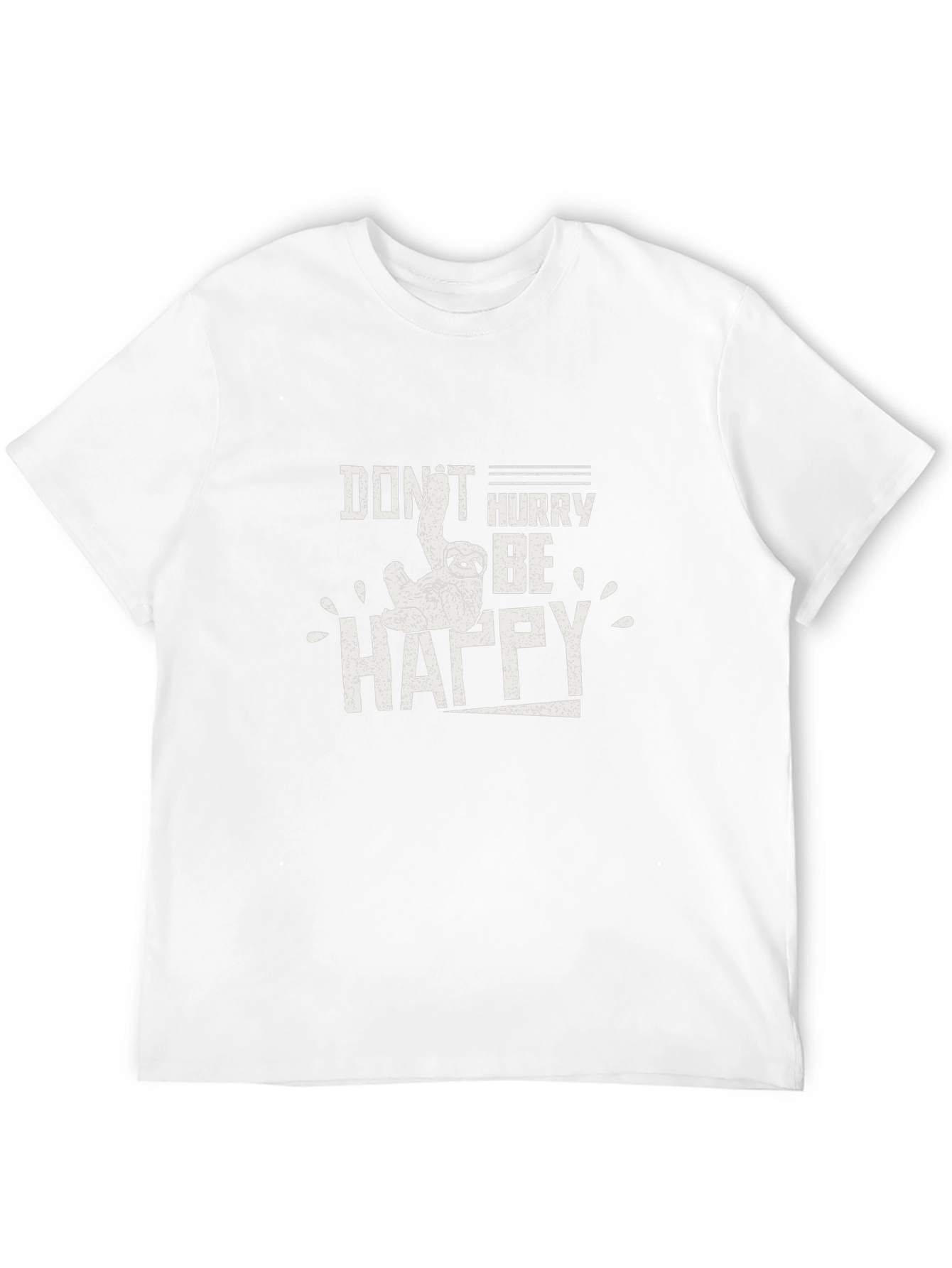 Black Don't Hurry Be Happy Sloth Graphic T-Shirt view 12