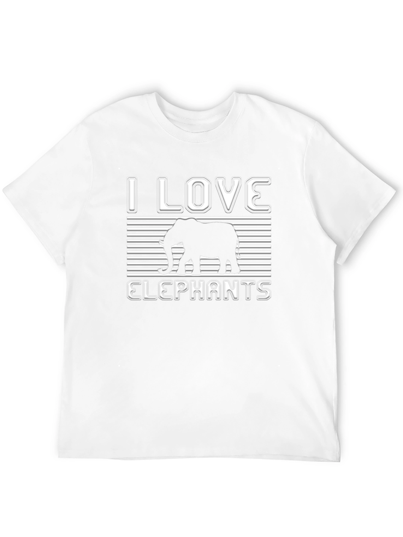 Black I Love Elephants Graphic Tee - Black Cotton T-Shirt view 12