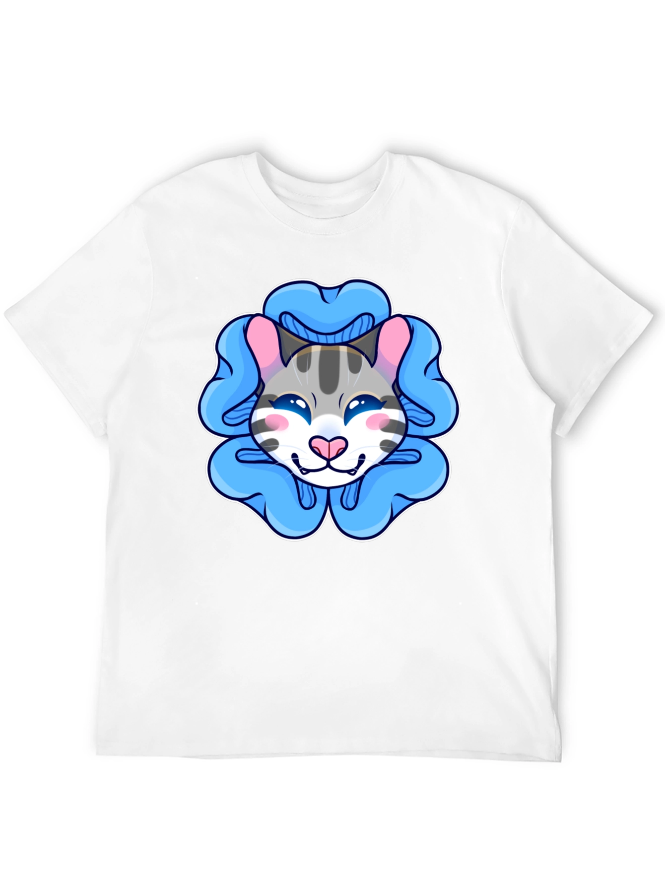 Black Cute Cartoon Cat T-Shirt view 12