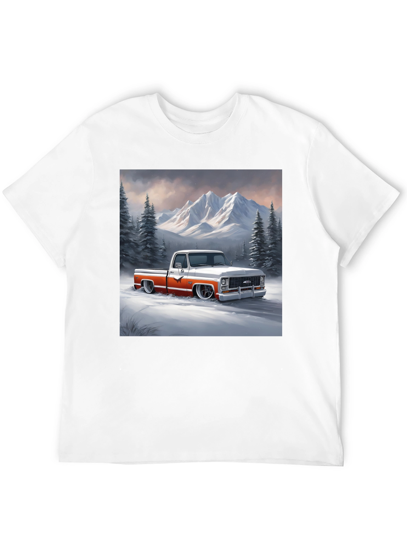 Black Classic Truck Graphic Tee - Mountain Scene view 12