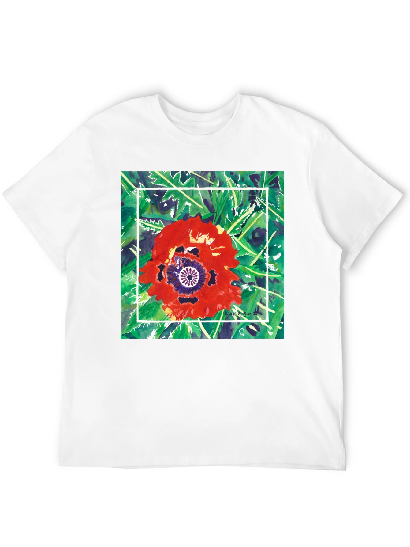 Black Floral Graphic T-Shirt - Unique Artistic Print view 12