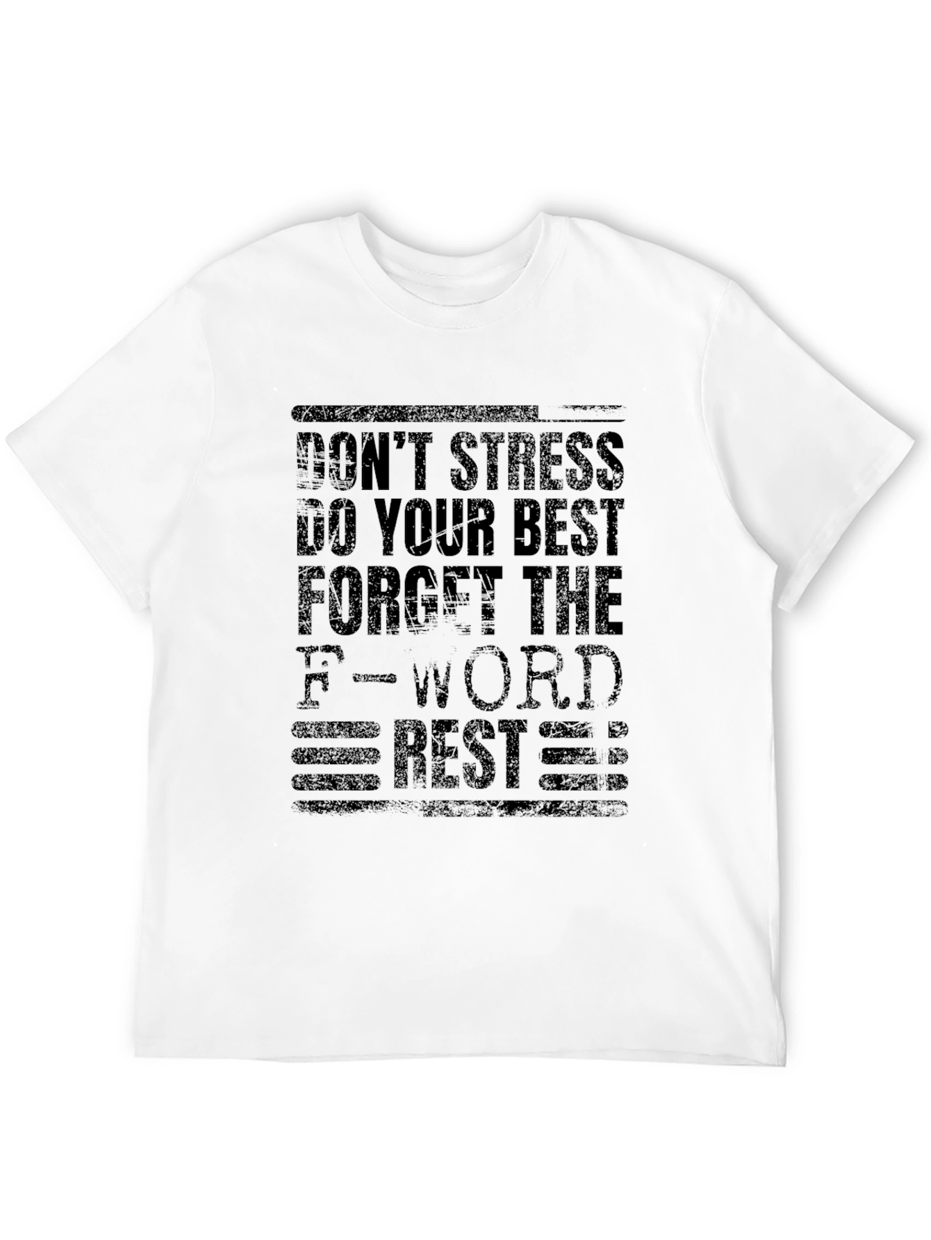Black Don't Stress Black Graphic T-Shirt view 12