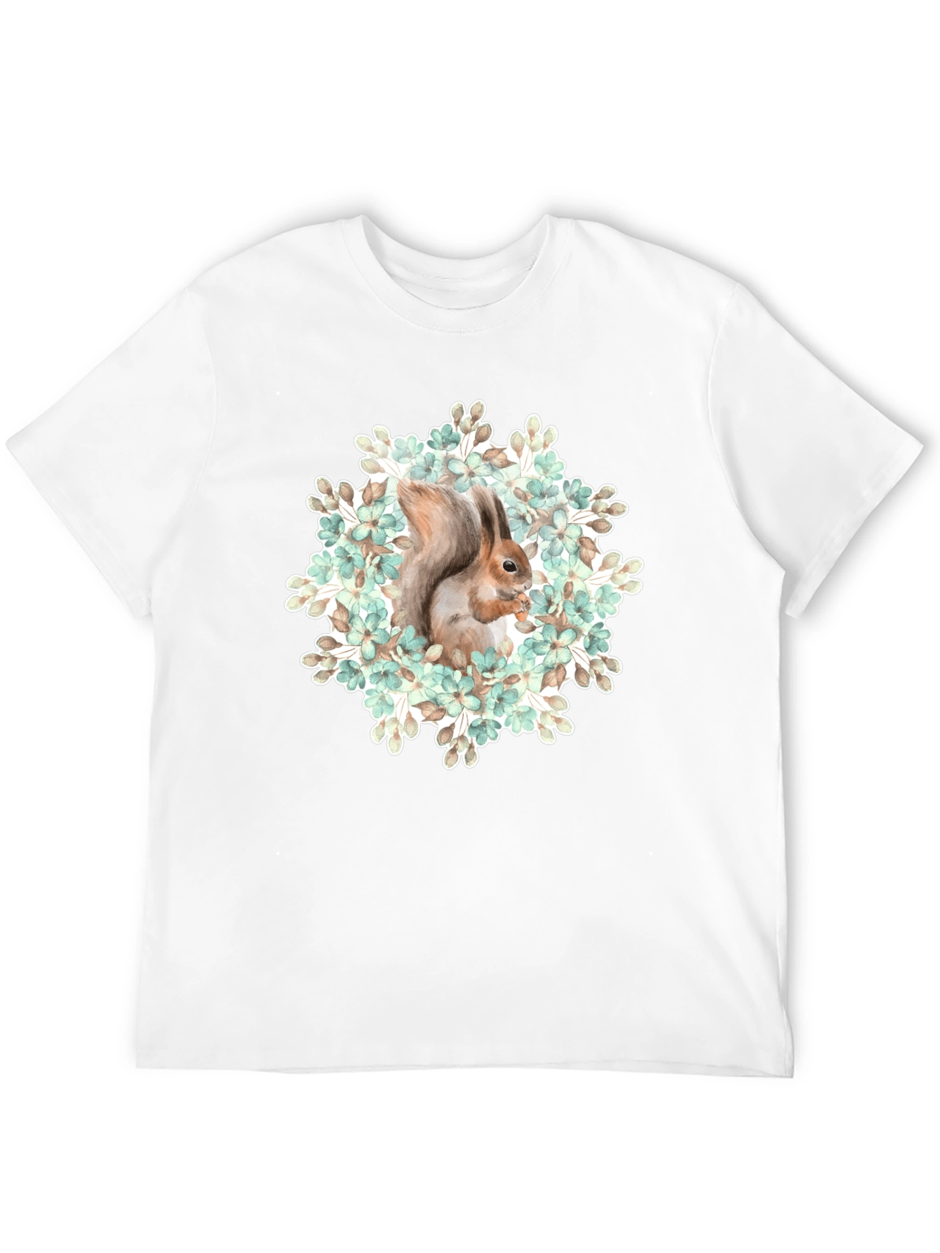 Squirrel Floral T-Shirt - Nature Graphic Tee - 12