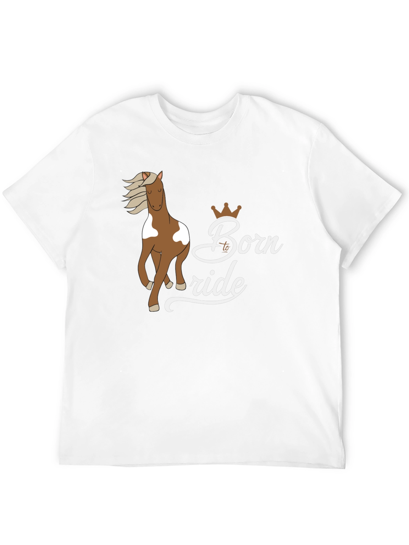 Black Born to Ride Horse T-Shirt view 12