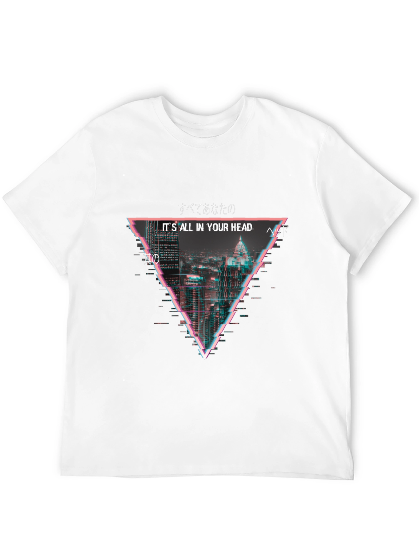 Black Cyberpunk Cityscape T-Shirt - "It's All In Your Head" view 12