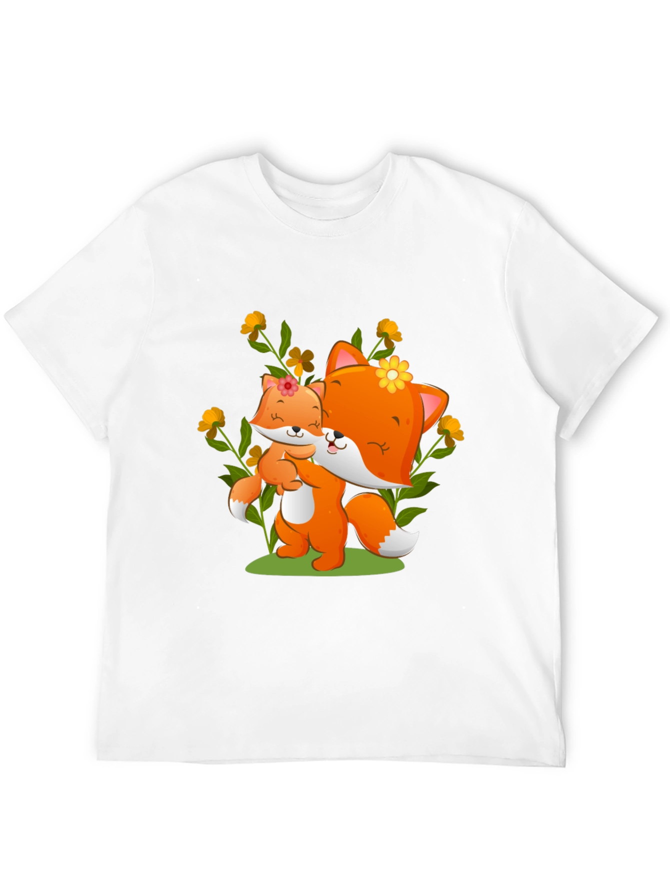 Black Cute Fox & Cub Graphic Tee view 12