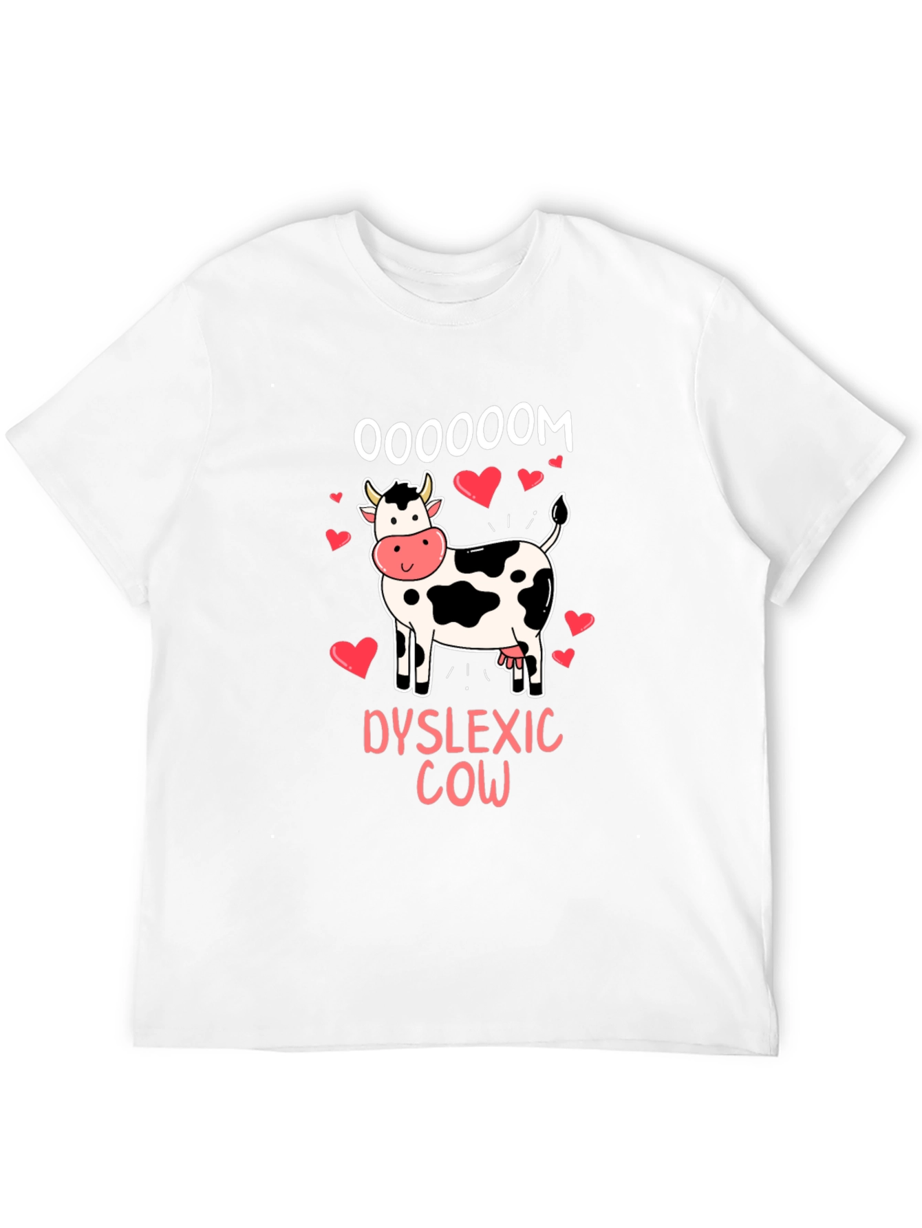Black Dyslexic Cow Oooooom T-Shirt view 12