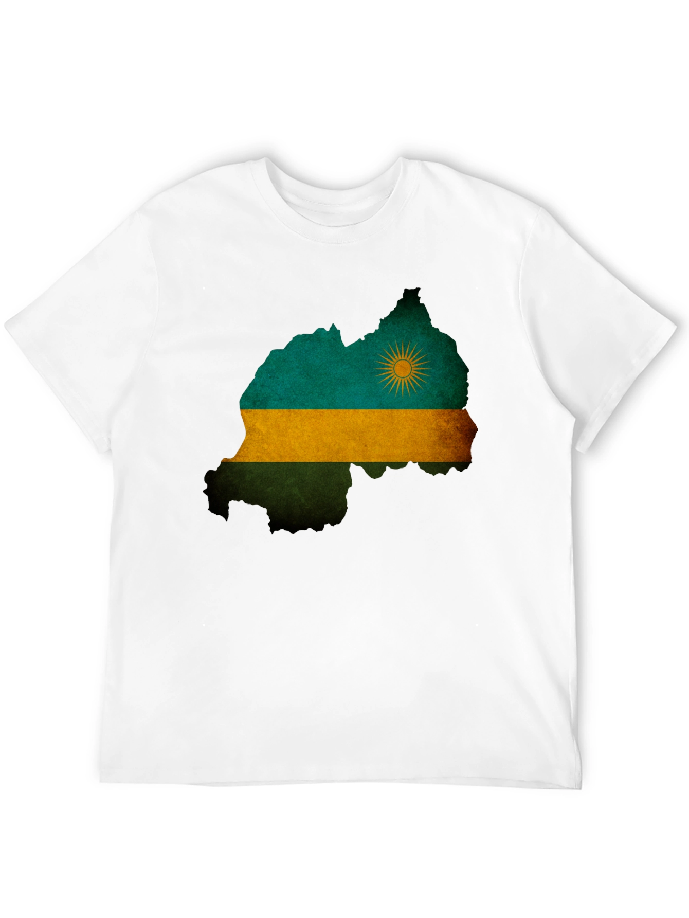 Black Rwanda Flag Map T-Shirt - Black view 12