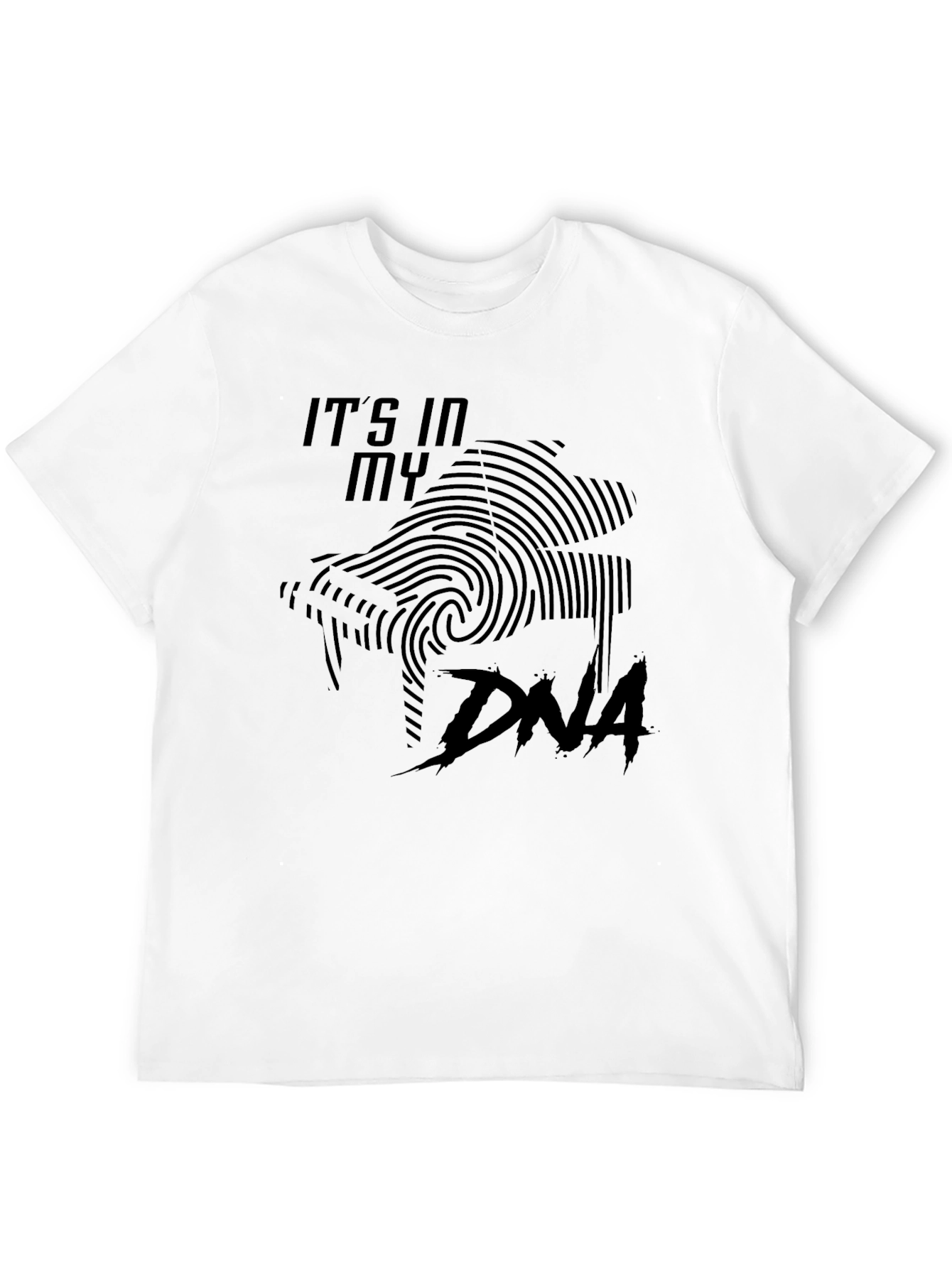 Black It's In My DNA T-Shirt - Shark Fingerprint Graphic view 12
