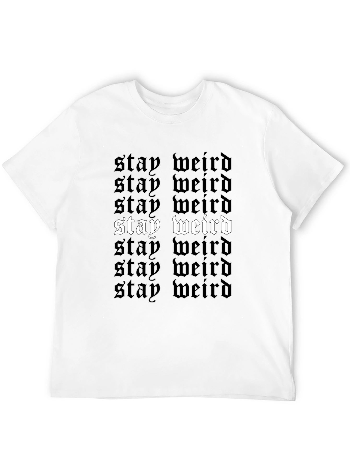 Black Stay Weird Graphic Tee - Black Cotton T-Shirt view 12