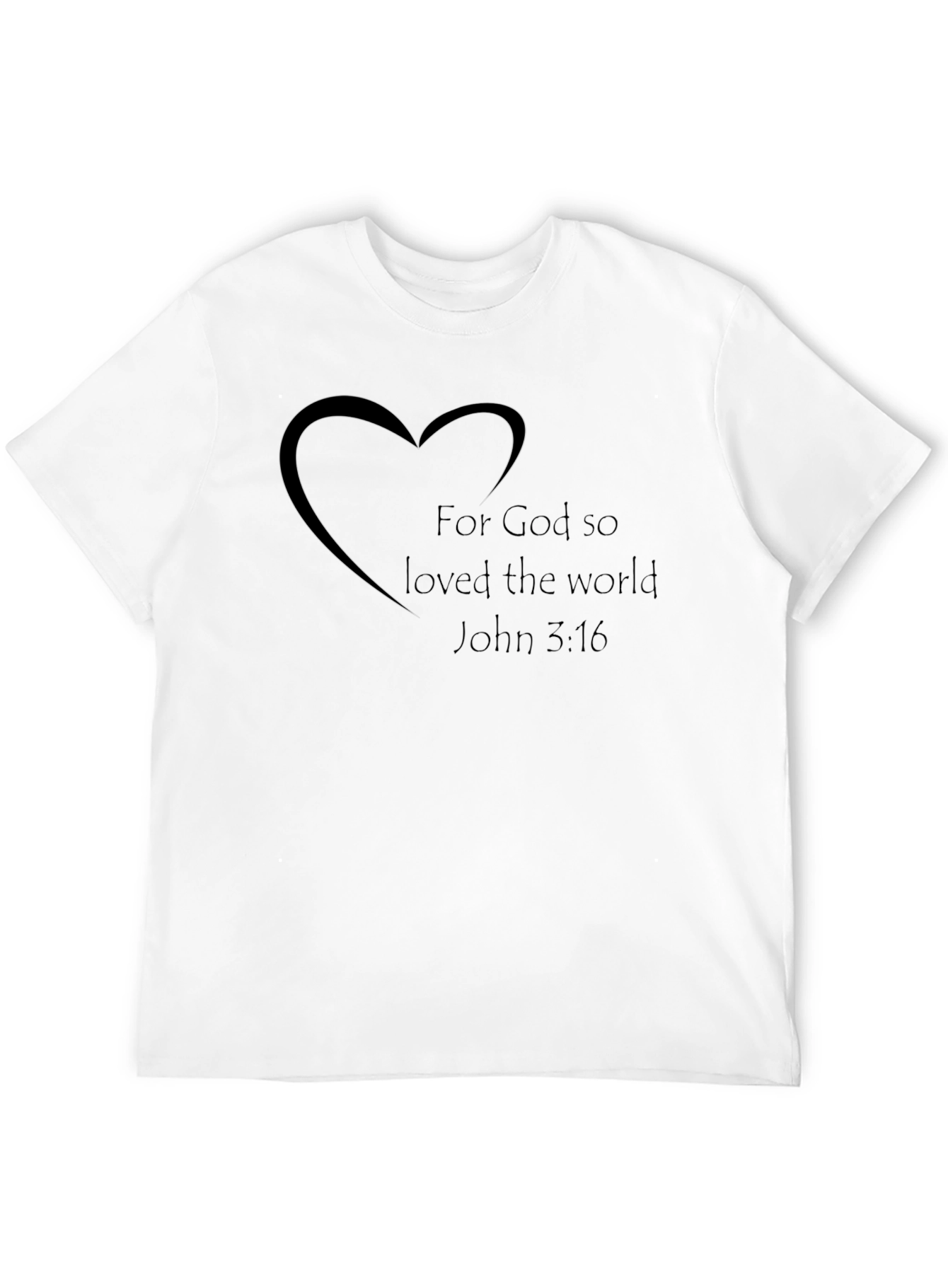 Black Faith-Based Black T-Shirt - "For God So Loved" Design view 12