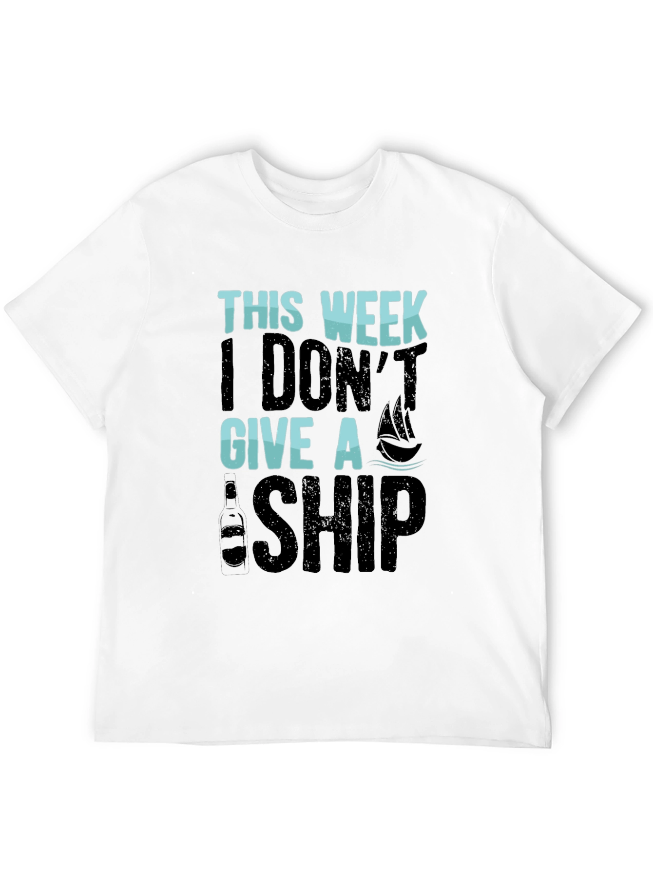 Black Funny "This Week I Don't Give A Ship" Graphic T-Shirt view 12