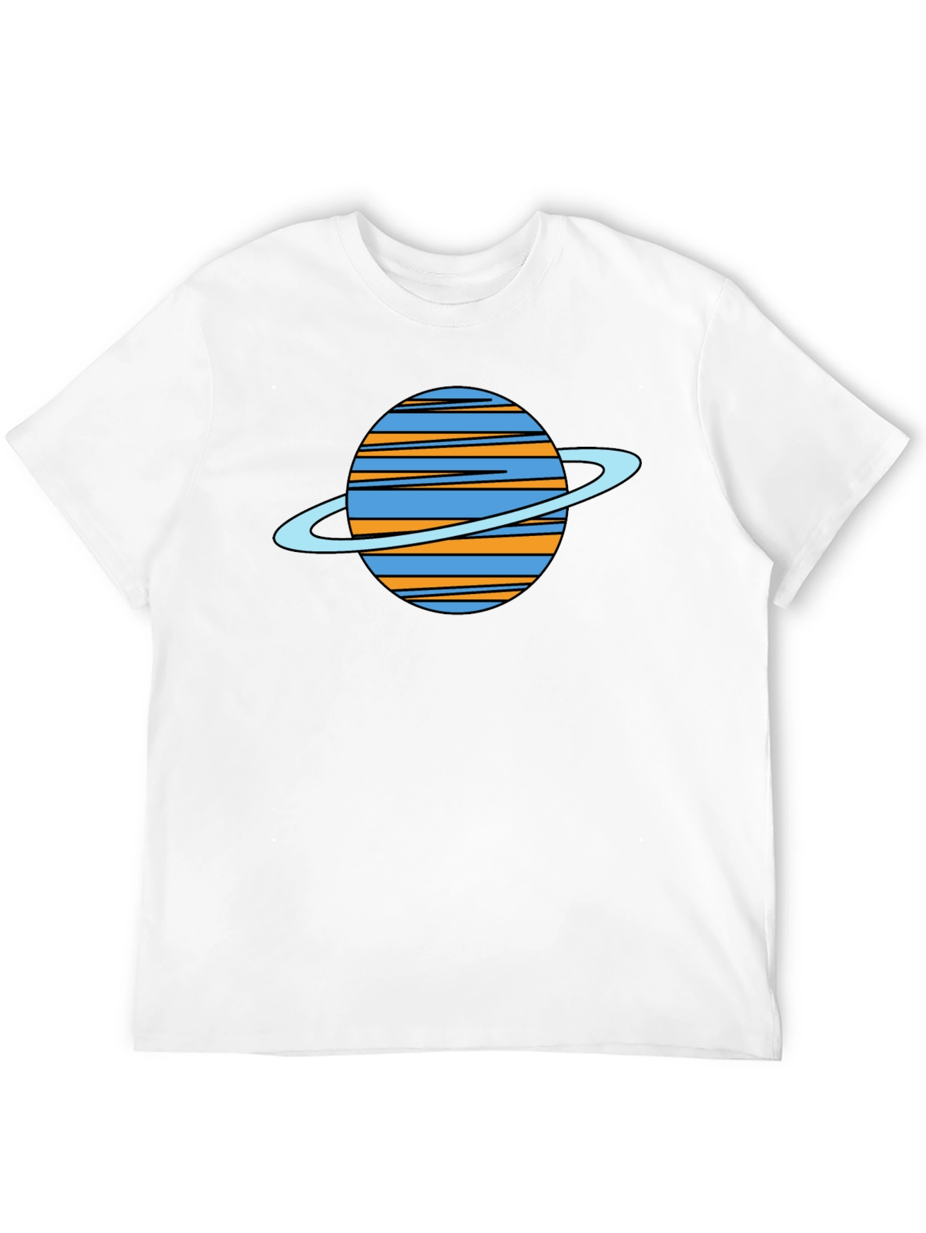 Black Saturn Graphic Black T-Shirt - Trendy Space Tee view 12