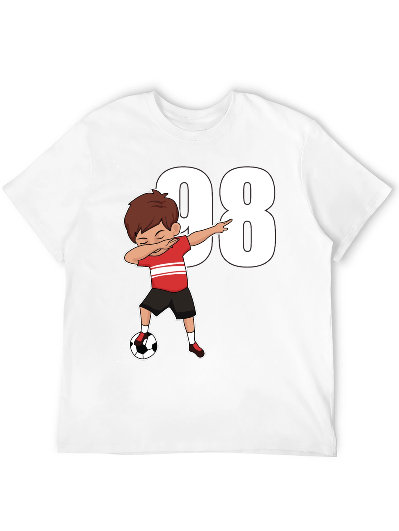 Black Dabbing Soccer Boy T-Shirt - Number 98 view 12