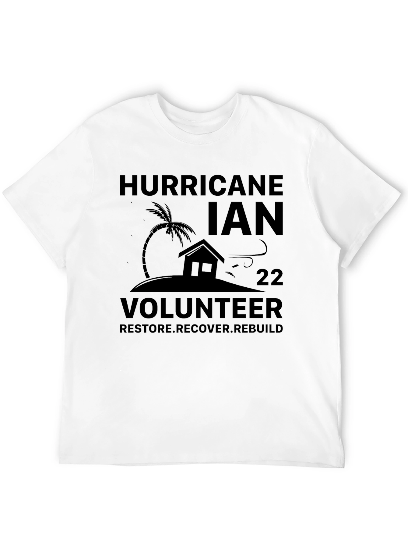 Black Hurricane Ian Volunteer T-Shirt view 12
