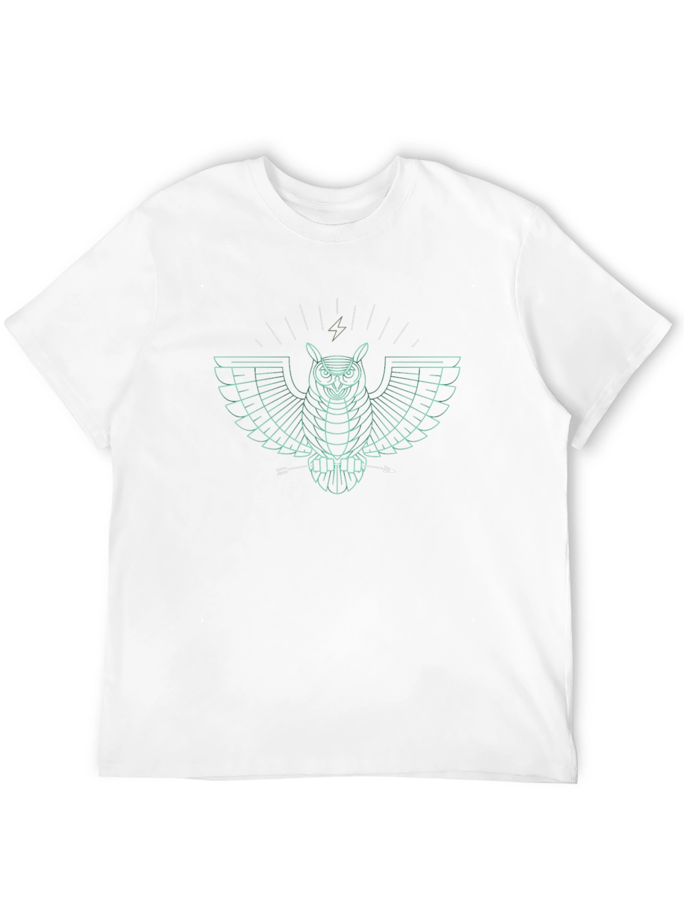 Black Geometric Owl Graphic Tee - Cool Design view 12