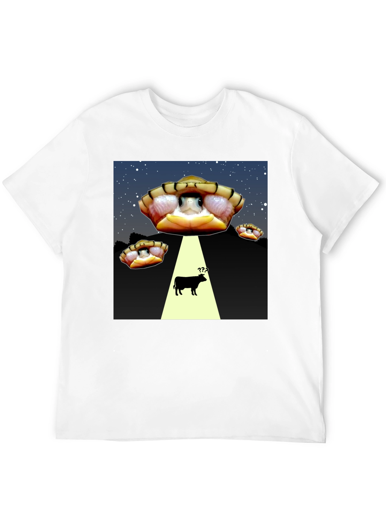 Black Alien Turtle Abduction T-Shirt - Funny Graphic Tee view 12