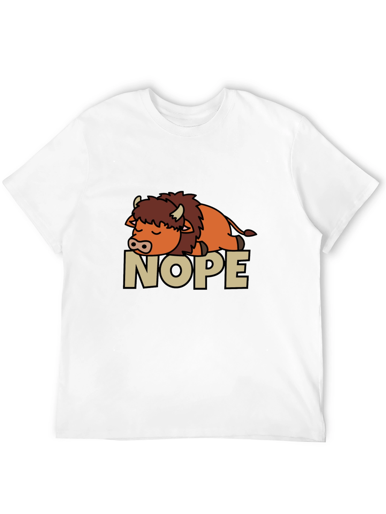 Black Nope Buffalo T-Shirt - Funny Sleepy Bison Tee view 12