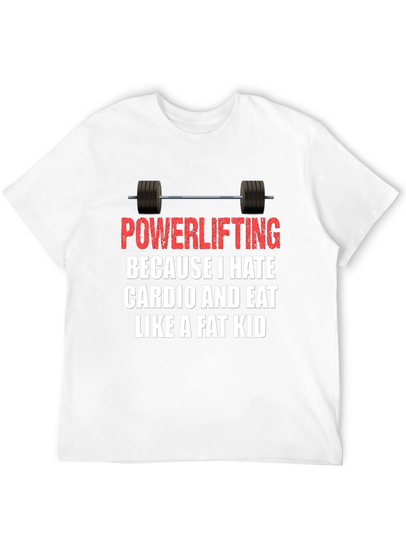 Black Powerlifting Hates Cardio Graphic Tee view 12