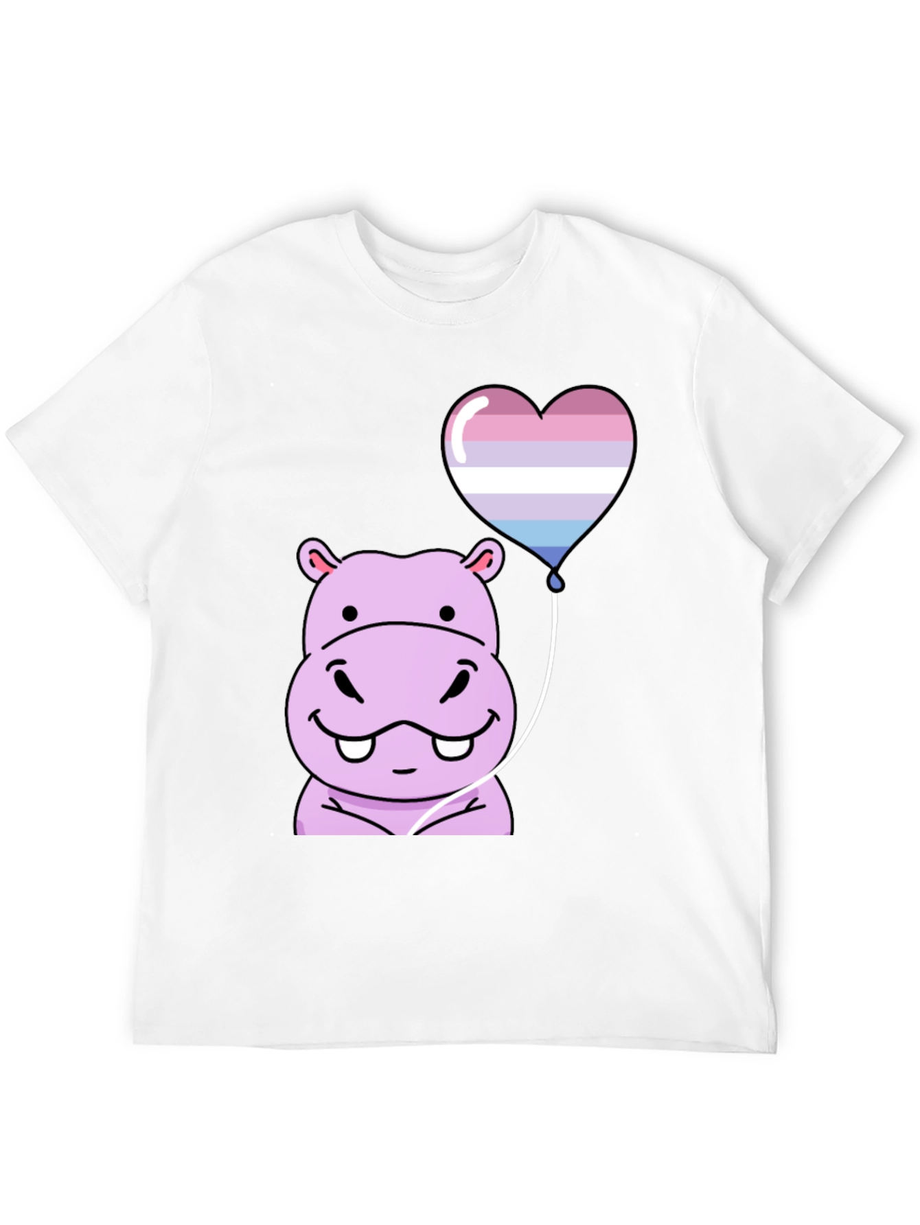 Black Hippo Heart Balloon T-Shirt view 12