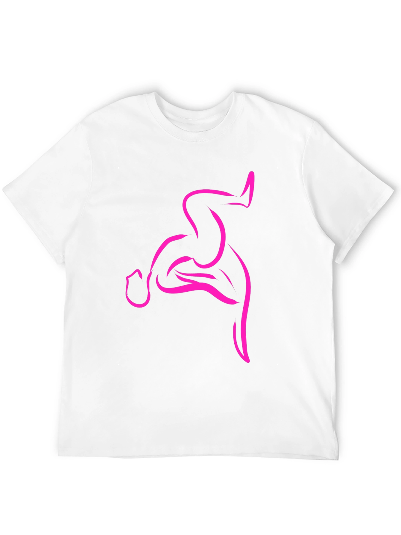 Black Men's Black T-Shirt with Abstract Pink Design view 12