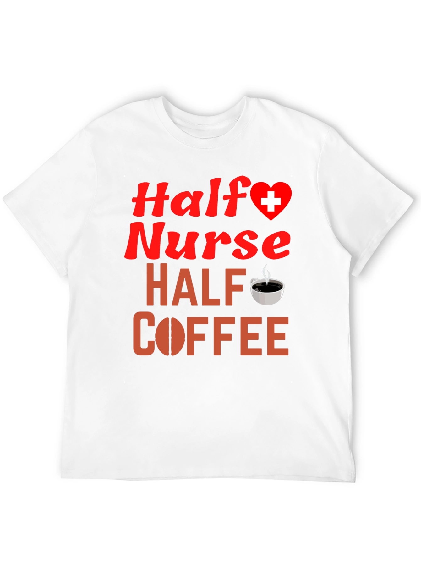 Black Half Nurse Half Coffee Graphic T-Shirt view 12