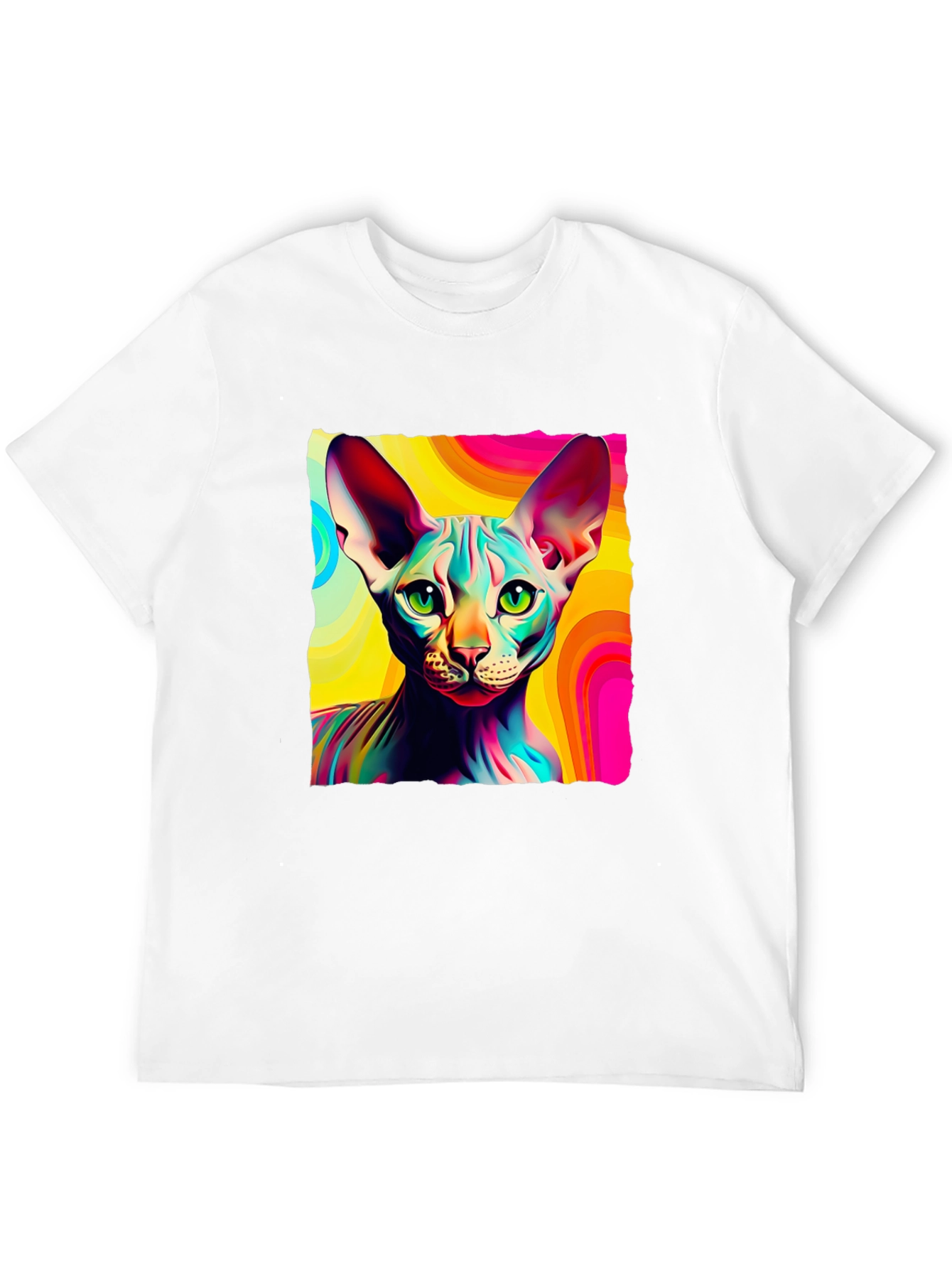 Black Psychedelic Sphynx Cat Graphic Tee - Unisex view 12