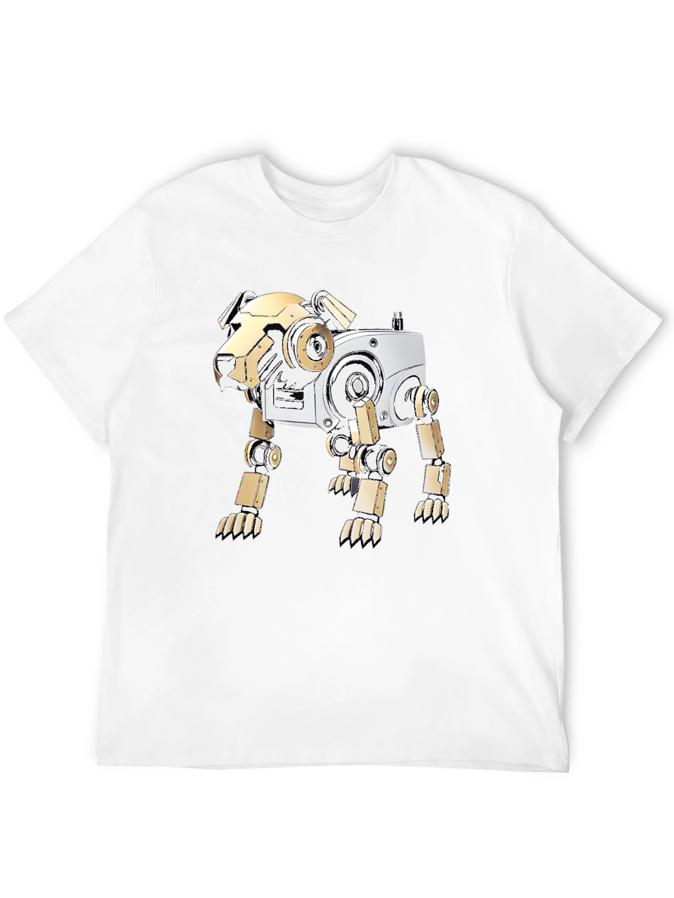 Black Robot Dog Graphic Tee - Stylish Sci-Fi Shirt view 12