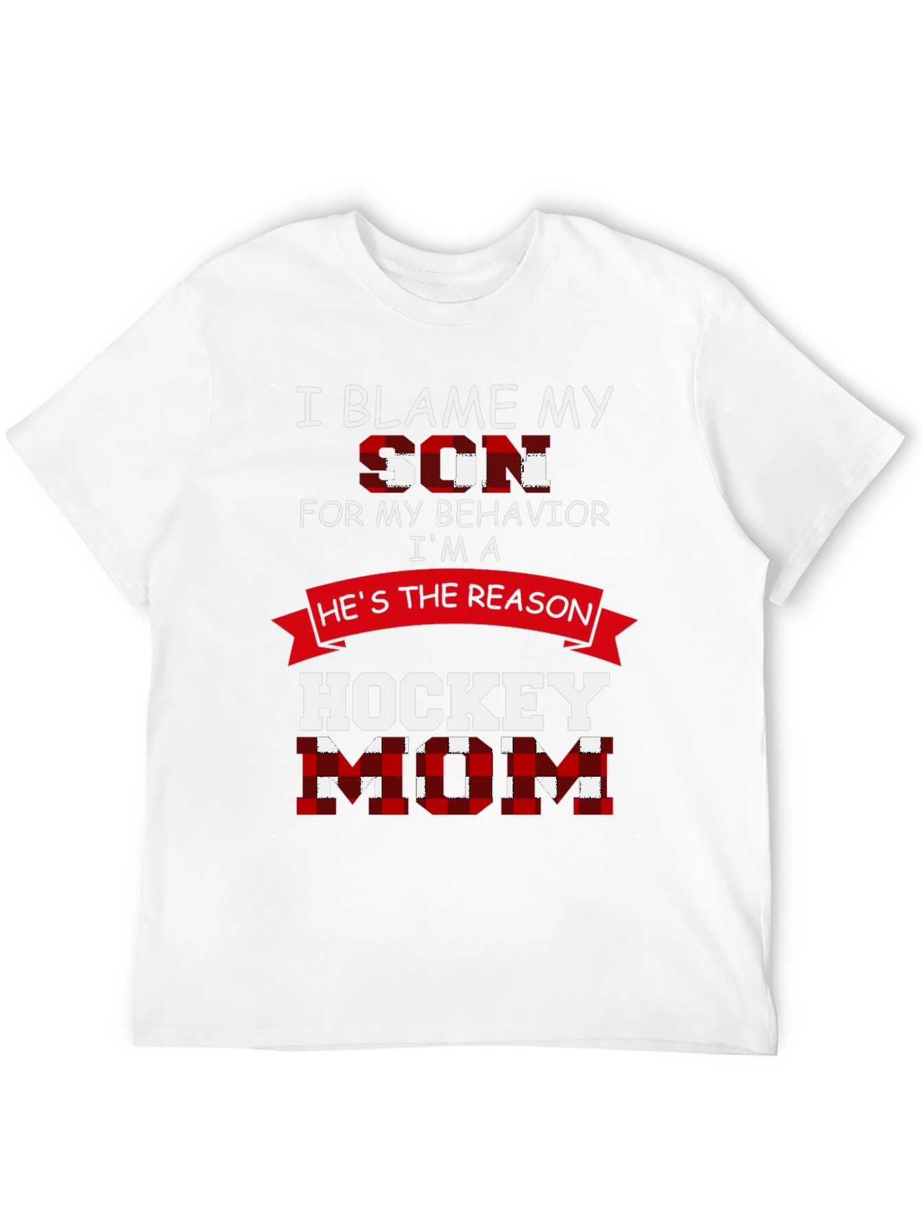 Black Hockey Mom T-Shirt - Blame My Son Tee view 12