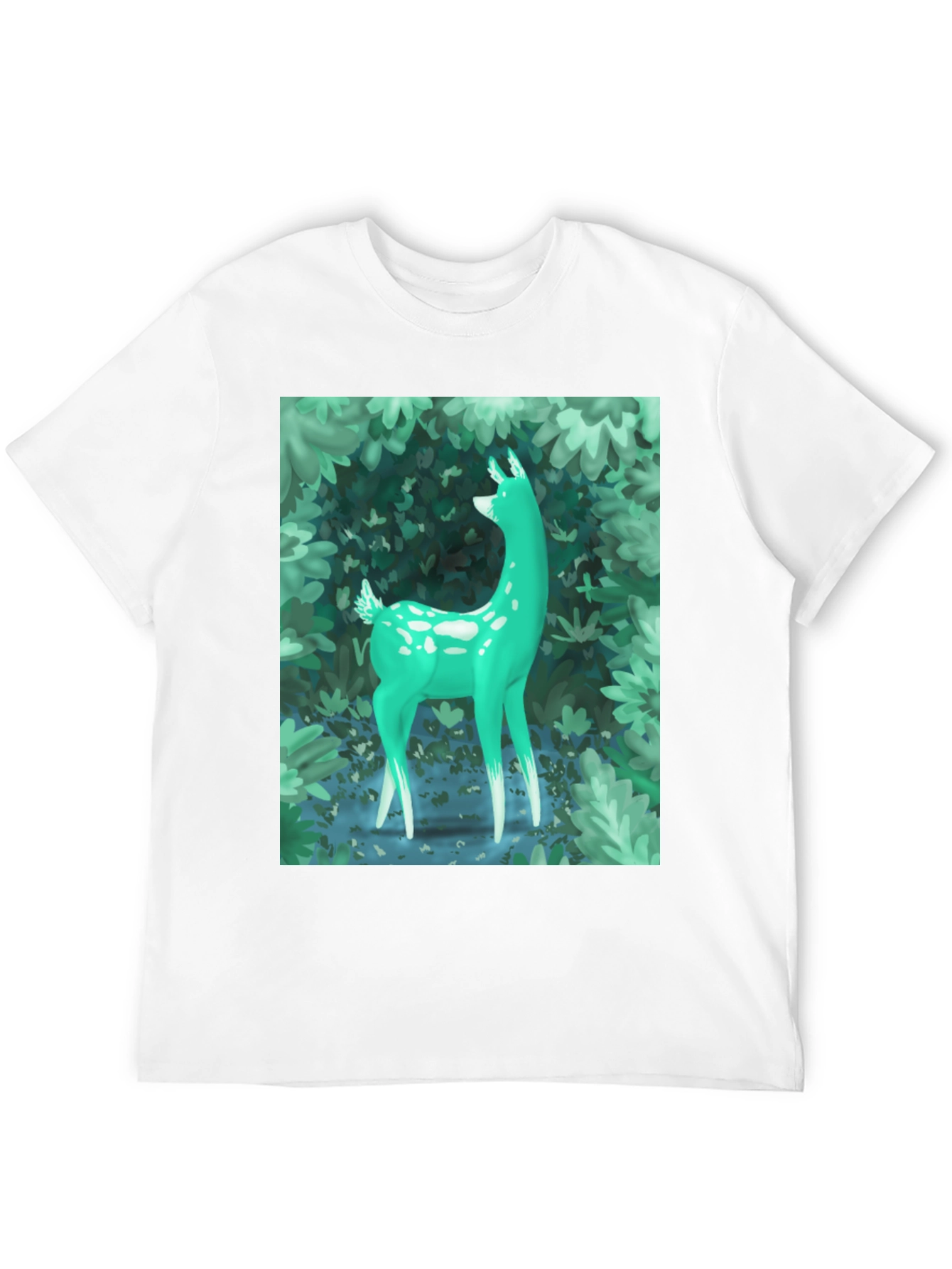 Black Enchanted Forest Deer Graphic Tee - Black view 12