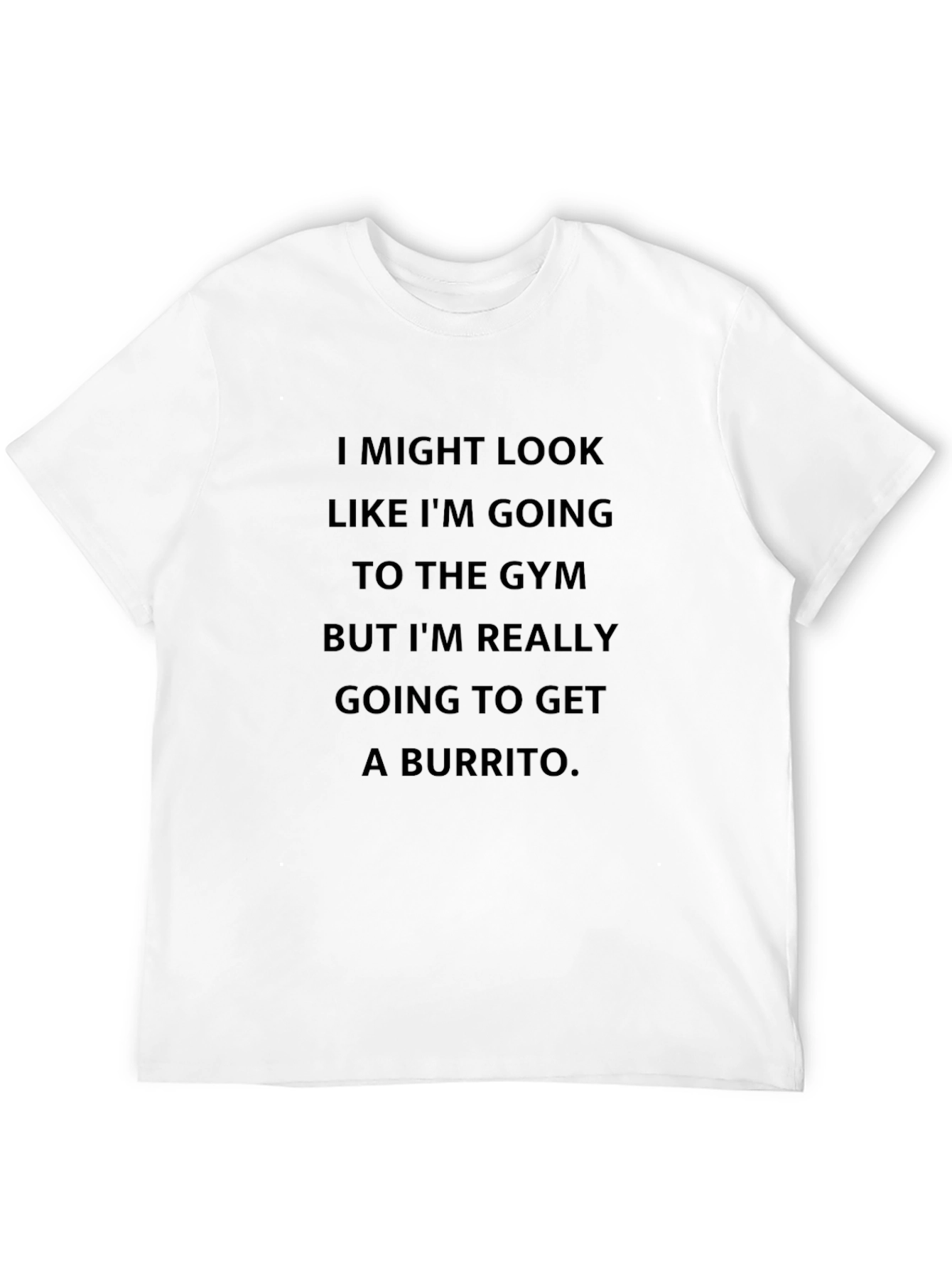 Black Funny Gym vs Burrito Men's T-Shirt view 12
