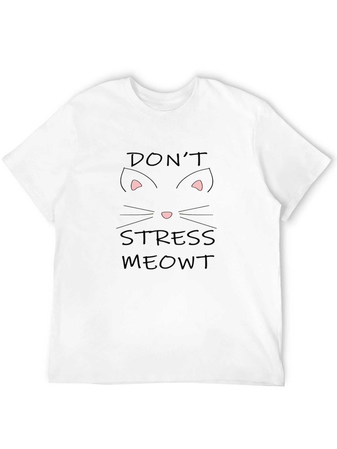Black Don't Stress Meowt Black T-Shirt view 12