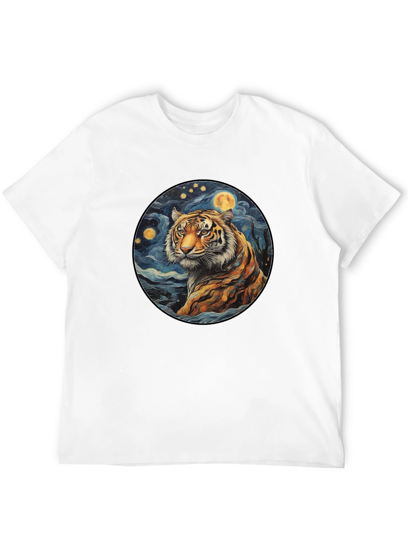 Black Tiger Starry Night Graphic Tee view 12