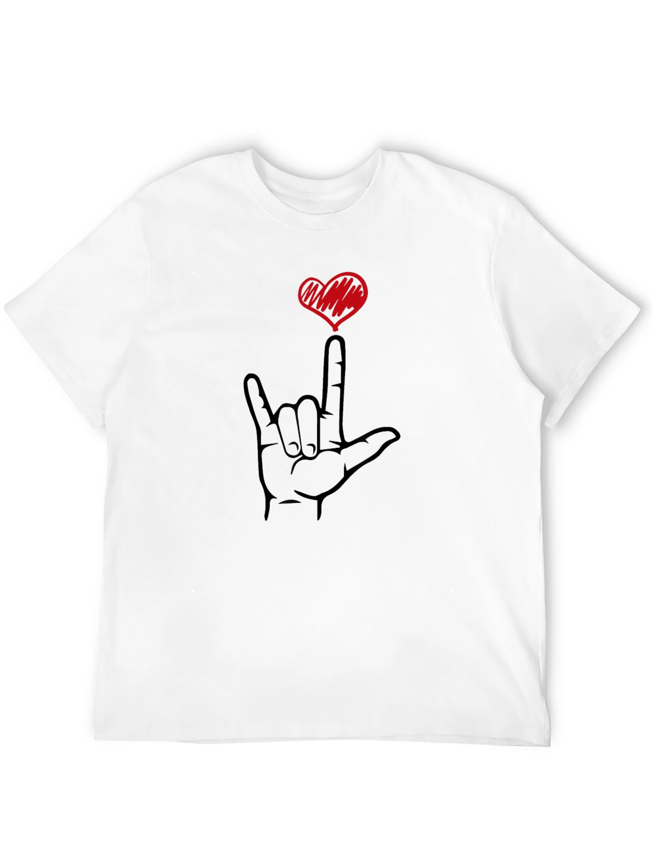 Black I Love You Hand Sign Black T-Shirt view 12